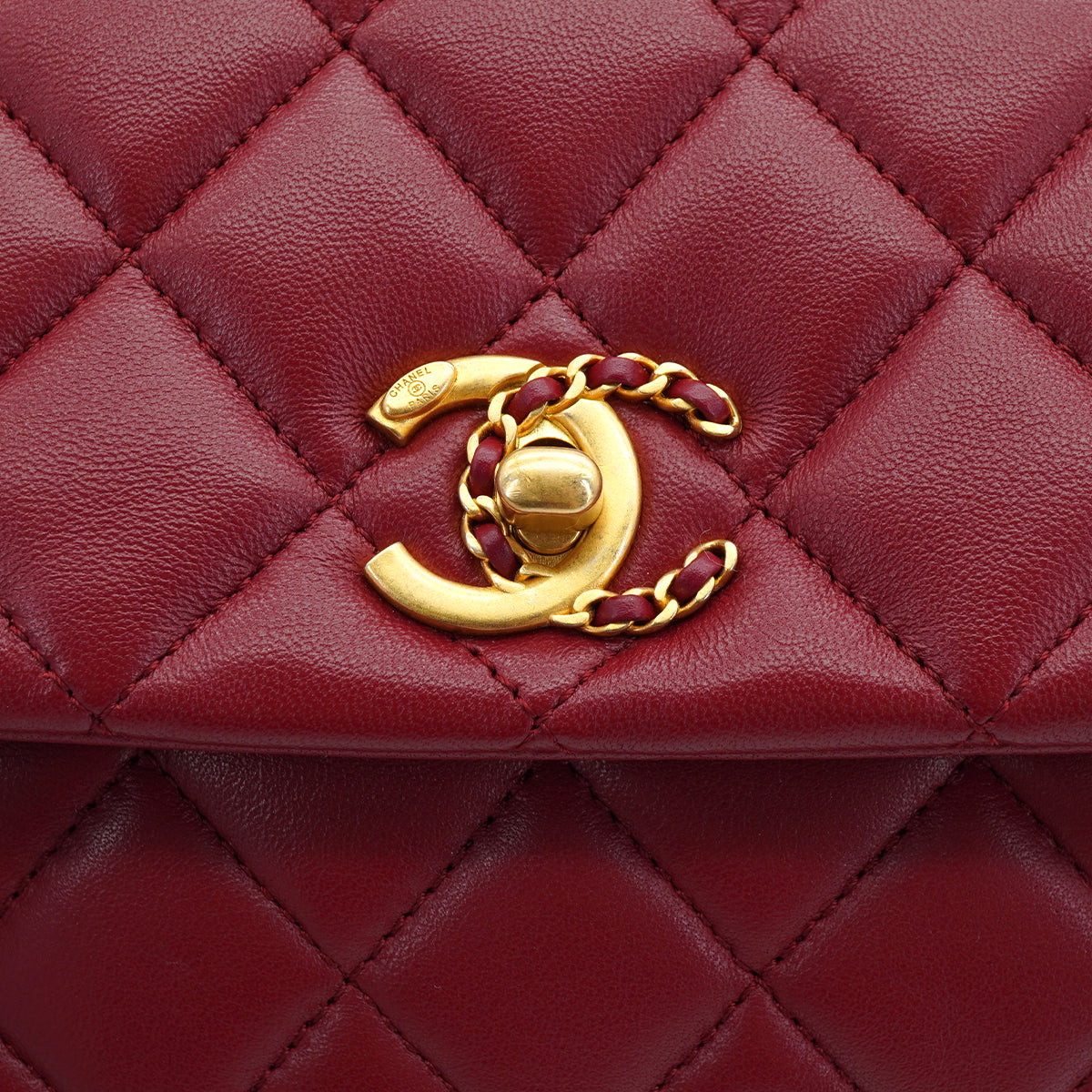 CHANEL MATELASSE CHAIN SHOULDER BAG BORDEAUX LAMB SKIN GOLD HARDWARE 90334160