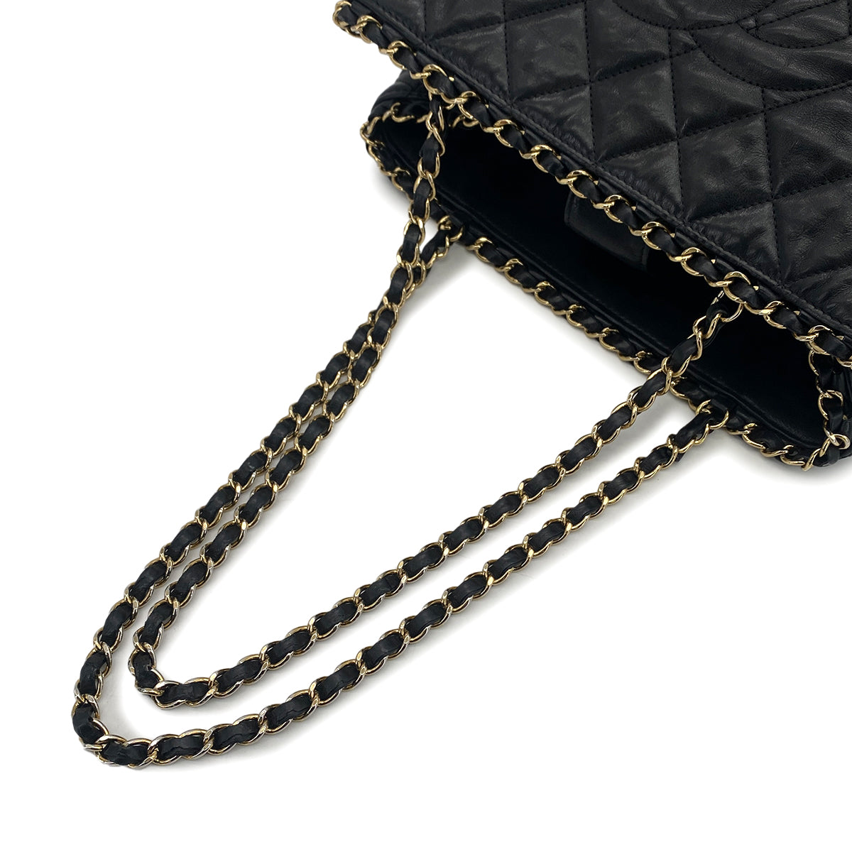 CHANEL MATELASSE COCOMARK CHAIN SHOULDER BAG BLACK LEATHER GOLD HARDWARE 90322778