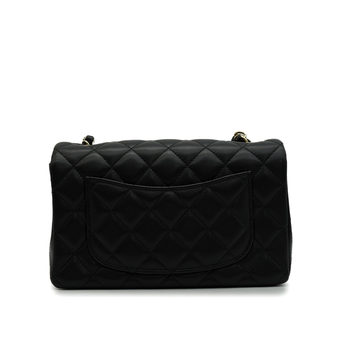 CHANEL MINI MATELASSE CHAIN SHOULDER BAG BLACK LAMB SKIN GOLD HARDWARE 90346109