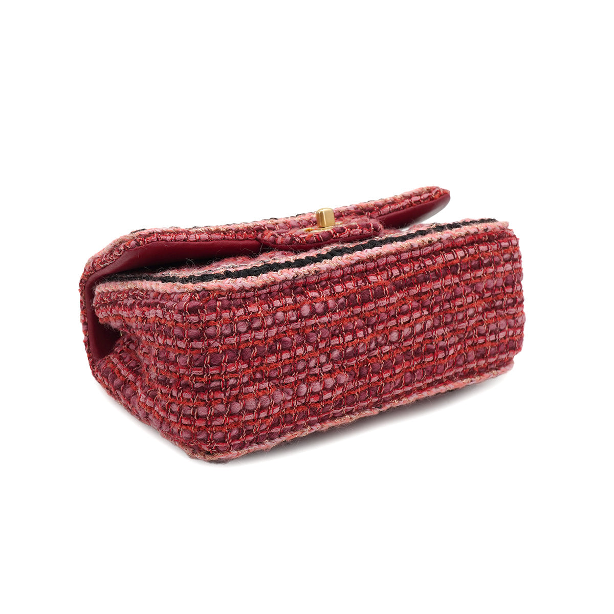 CHANEL MINI MATELASSE CHAIN SHOULDER BAG PINK TWEED GOLD HARDWARE 90334158