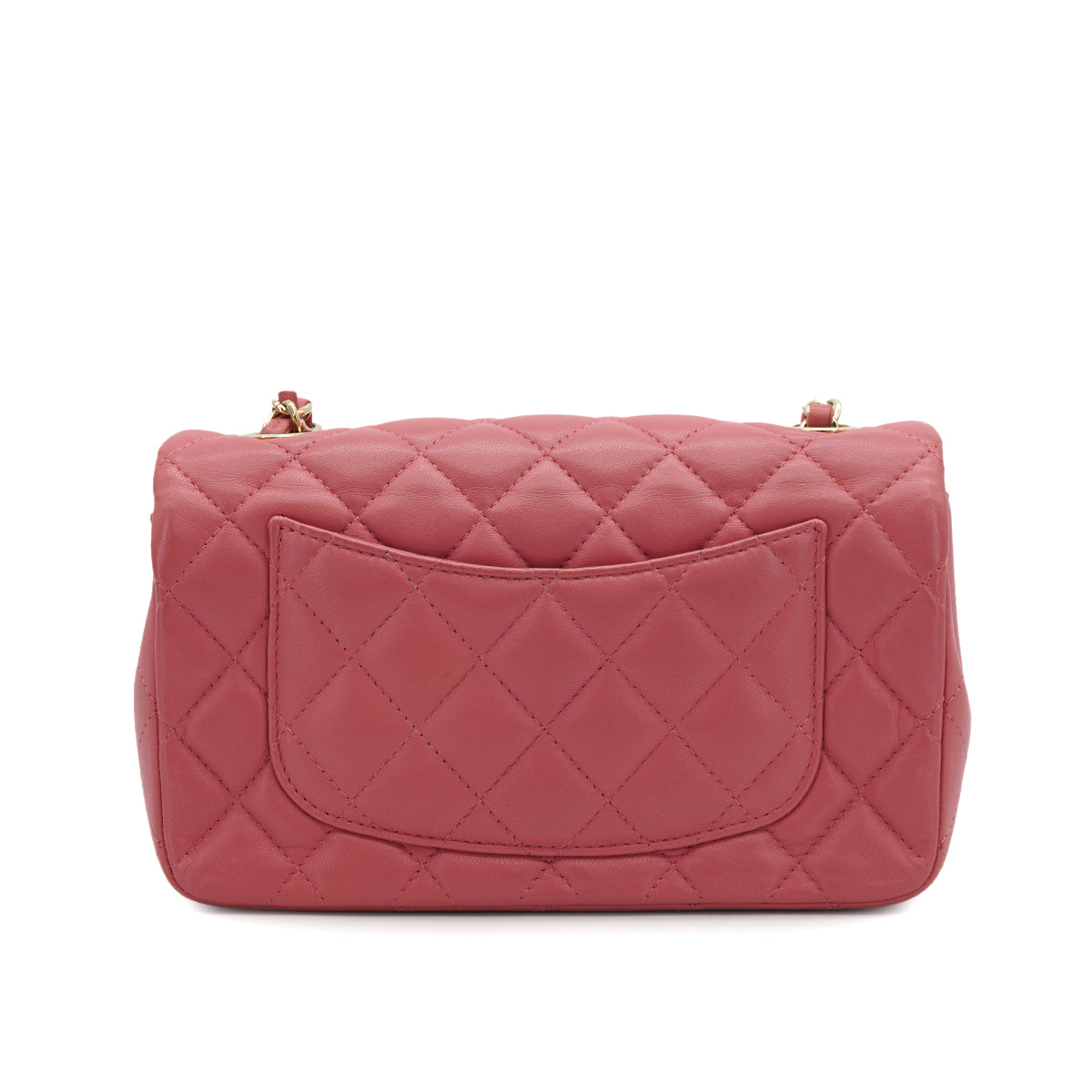CHANEL MINI MATELASSE CHARM CHAIN SHOULDER BAG PINK LAMB SKIN GOLD HARDWARE 90331667