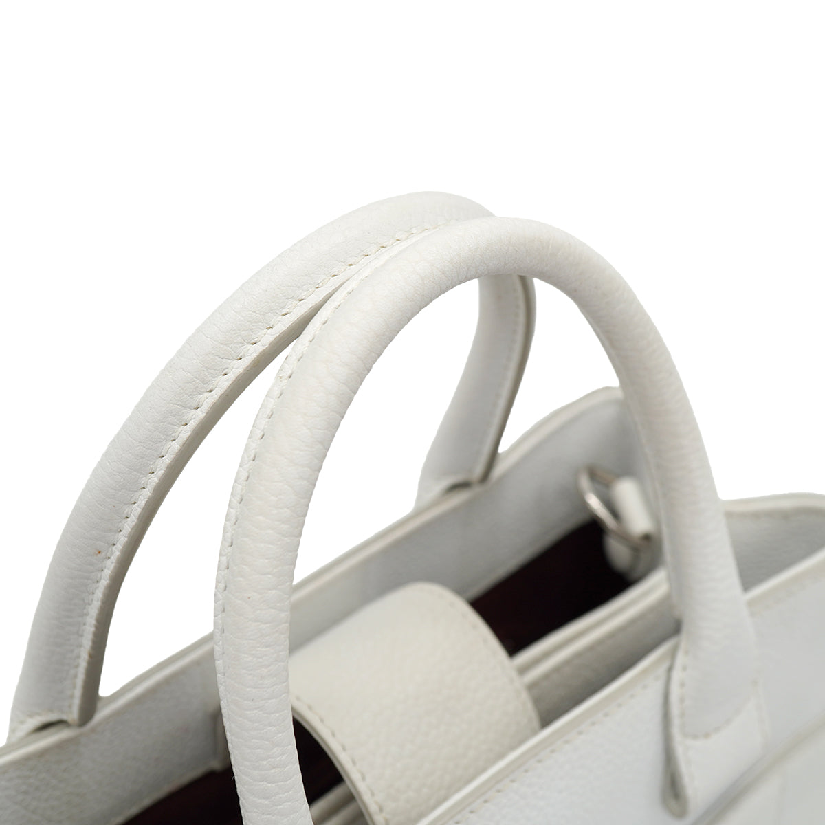 CHANEL NEO EXECUTIVE TOTE SHOULDER BAG WHITE LEATHER SILVER HARDWARE 90327109