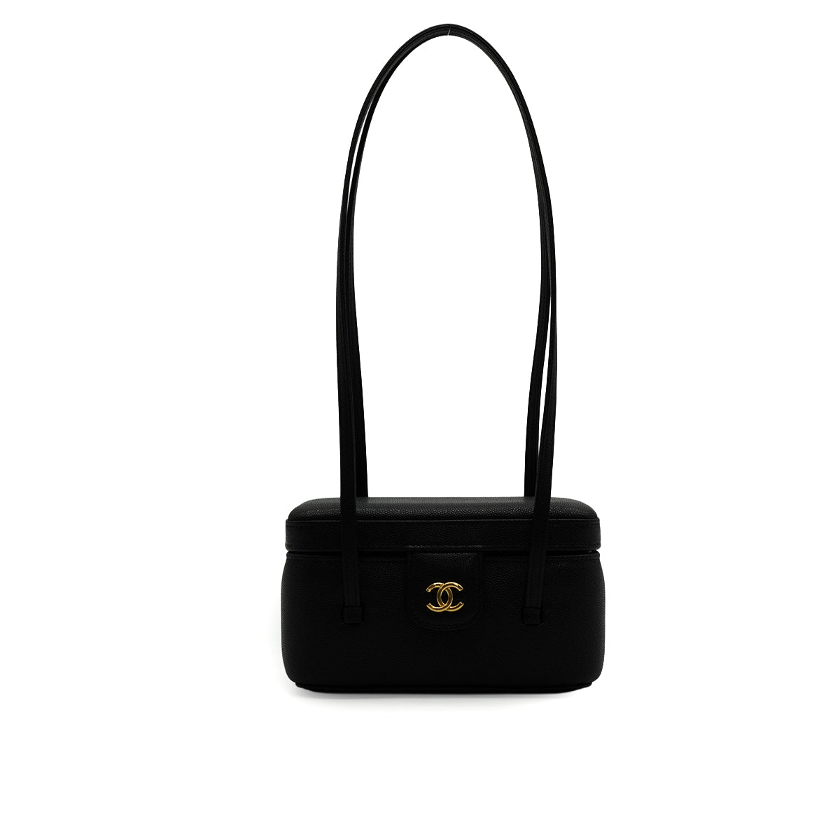 CHANEL PREPPY COCO LONG VANITY BLACK CAVIAR SKIN GOLD HARDWARE 90330277