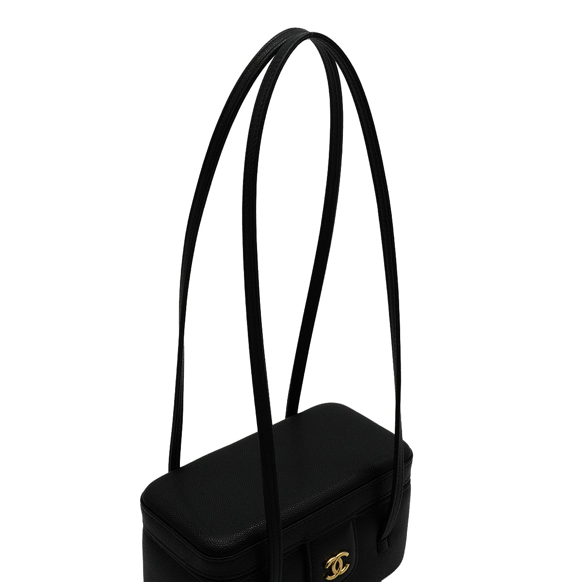 CHANEL PREPPY COCO LONG VANITY BLACK CAVIAR SKIN GOLD HARDWARE 90330277