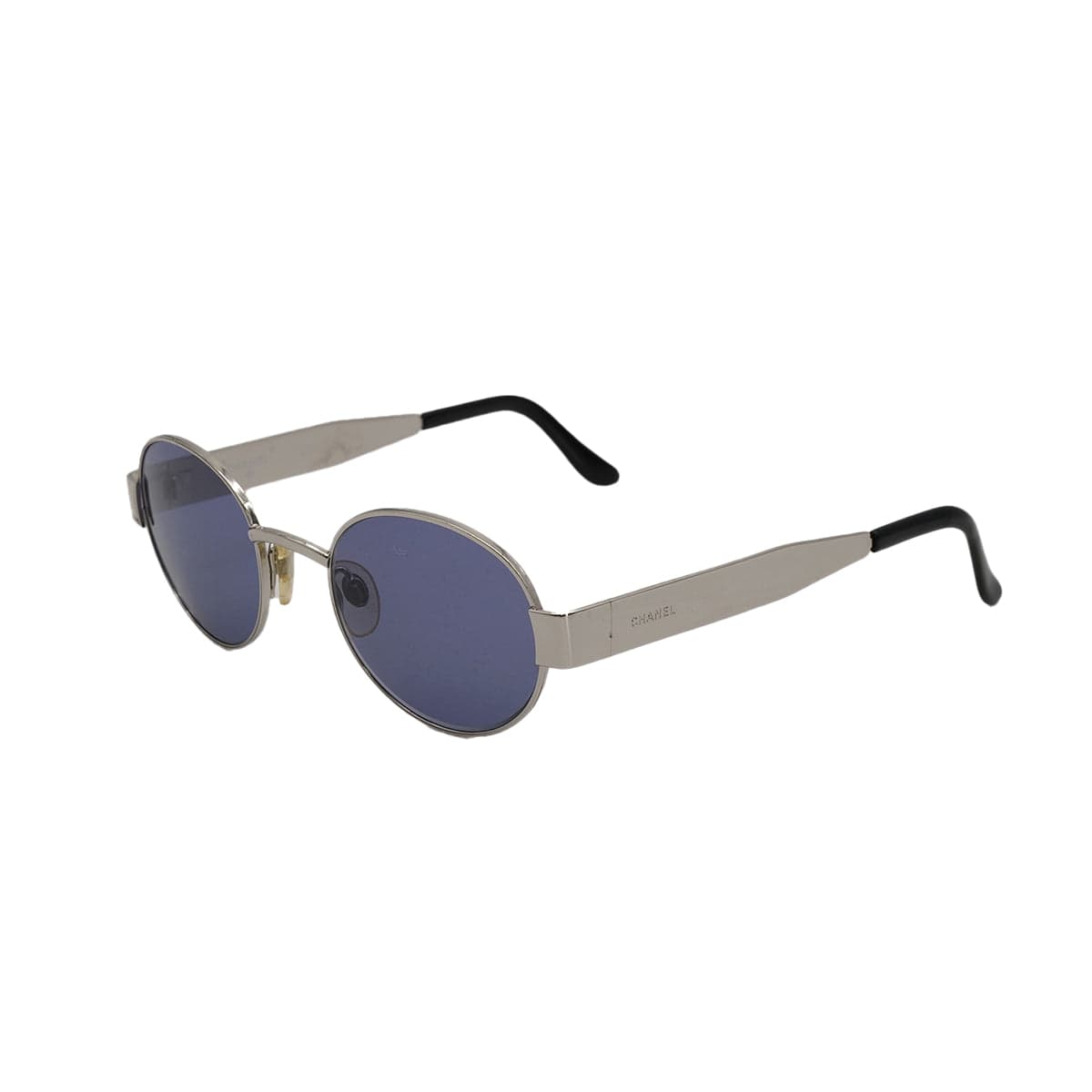 Luxury Promise Japan CHANEL SUNGLASSES LOGO ROUND BLUE SILVER EYEWEAR 90322140