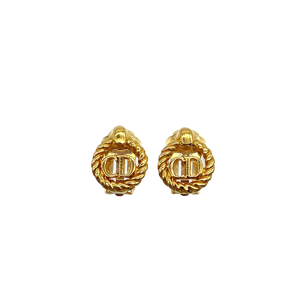 CHRISTIAN DIOR EARRINGS CD LOGO GOLD ACCESSORY 90322182