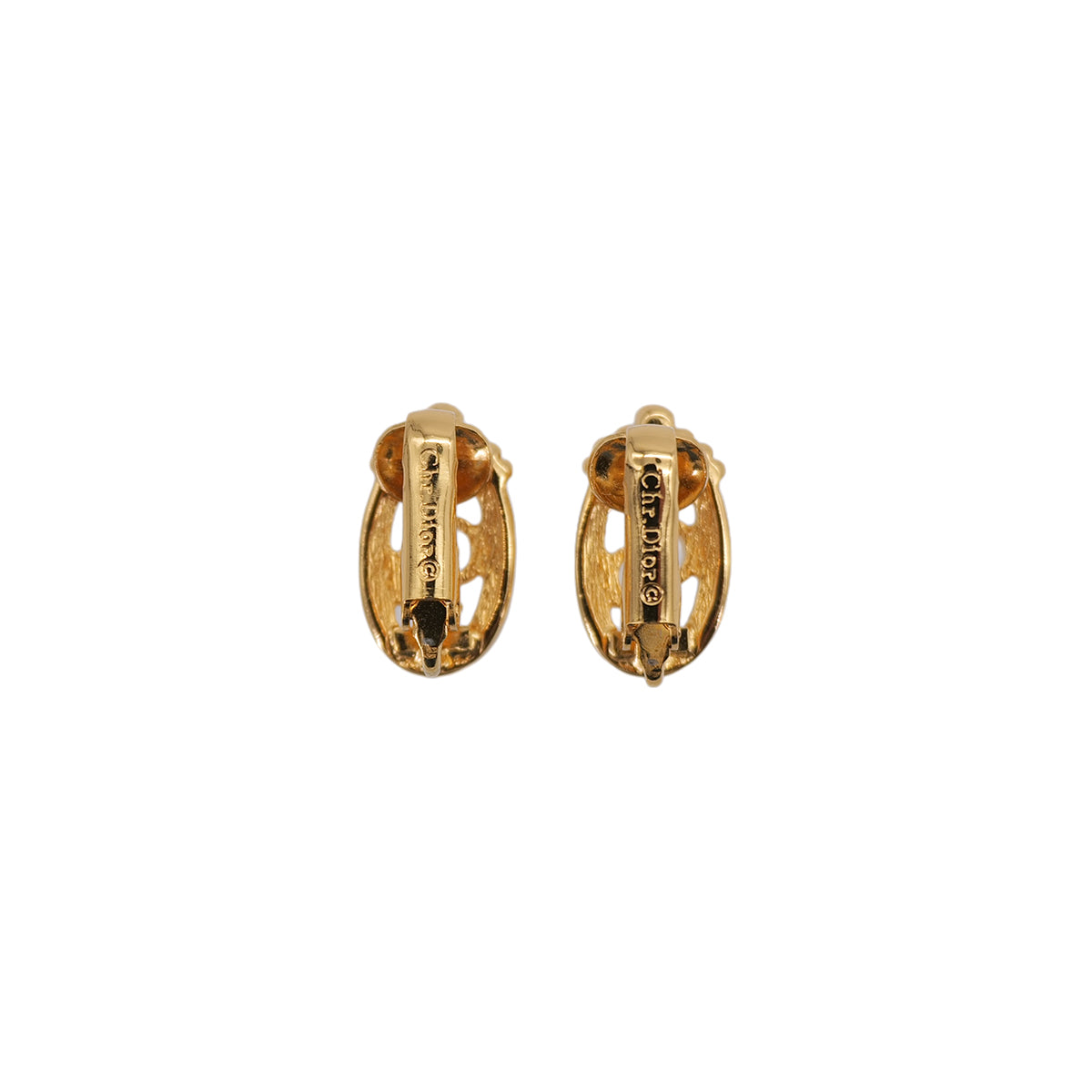 CHRISTIAN DIOR EARRINGS CD LOGO OVAL GOLD ACCESSORY 90323209