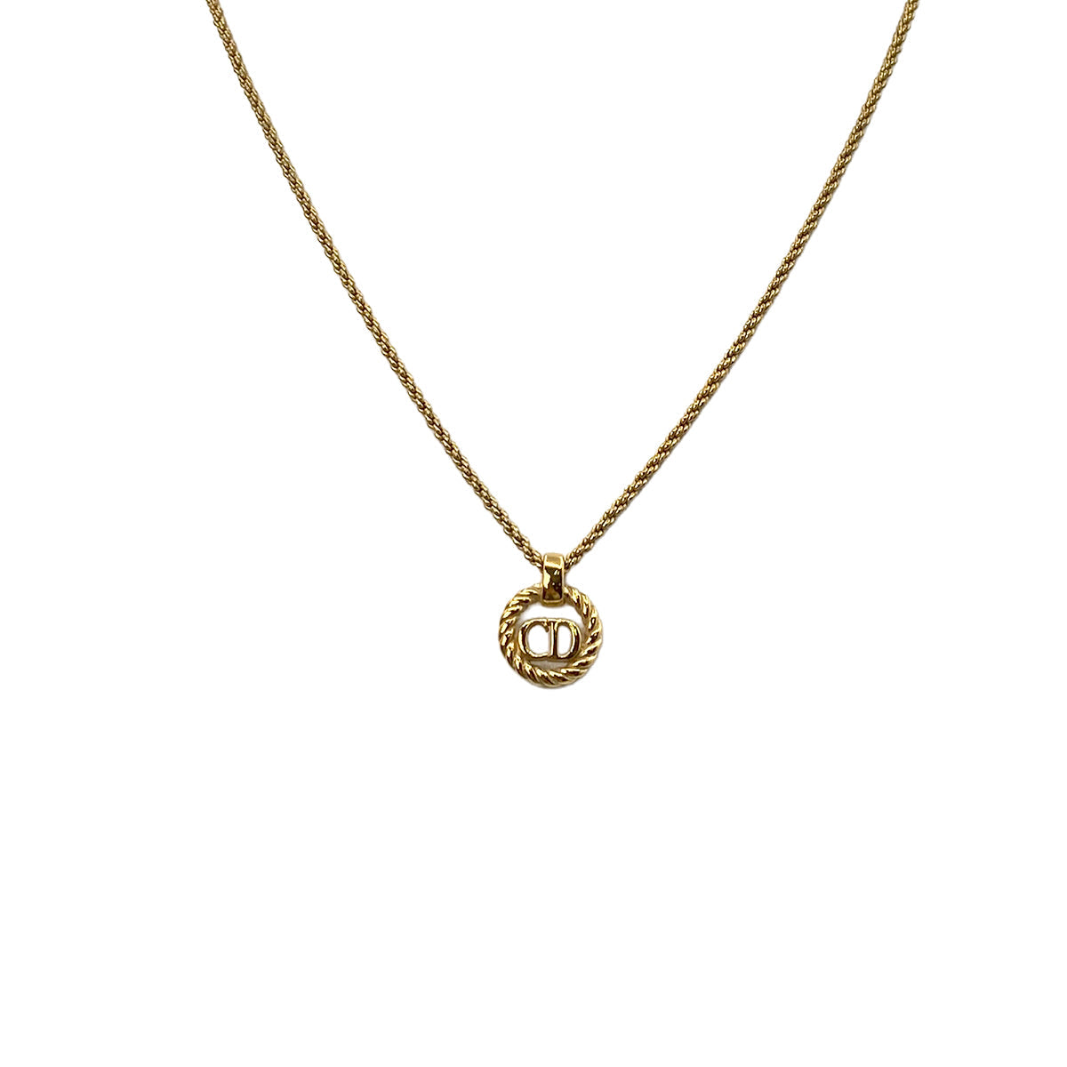 CHRISTIAN DIOR NECKLACE CD LOGO ROUND GOLD ACCESSORY 90322181