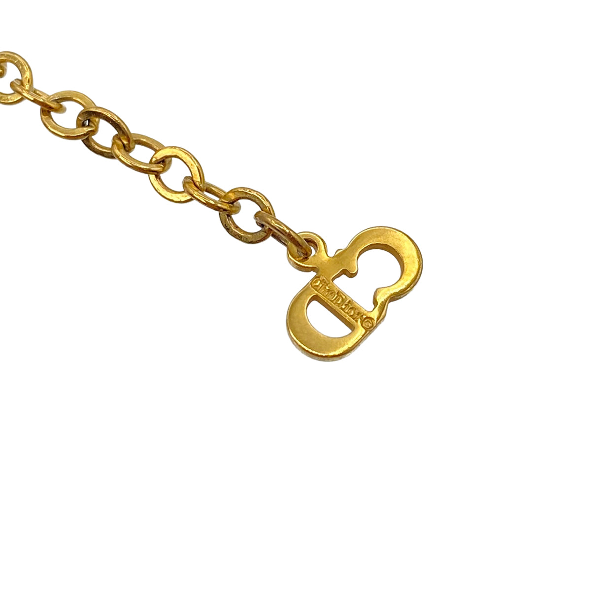 CHRISTIAN DIOR NECKLACE CD LOGO ROUND GOLD ACCESSORY 90322181