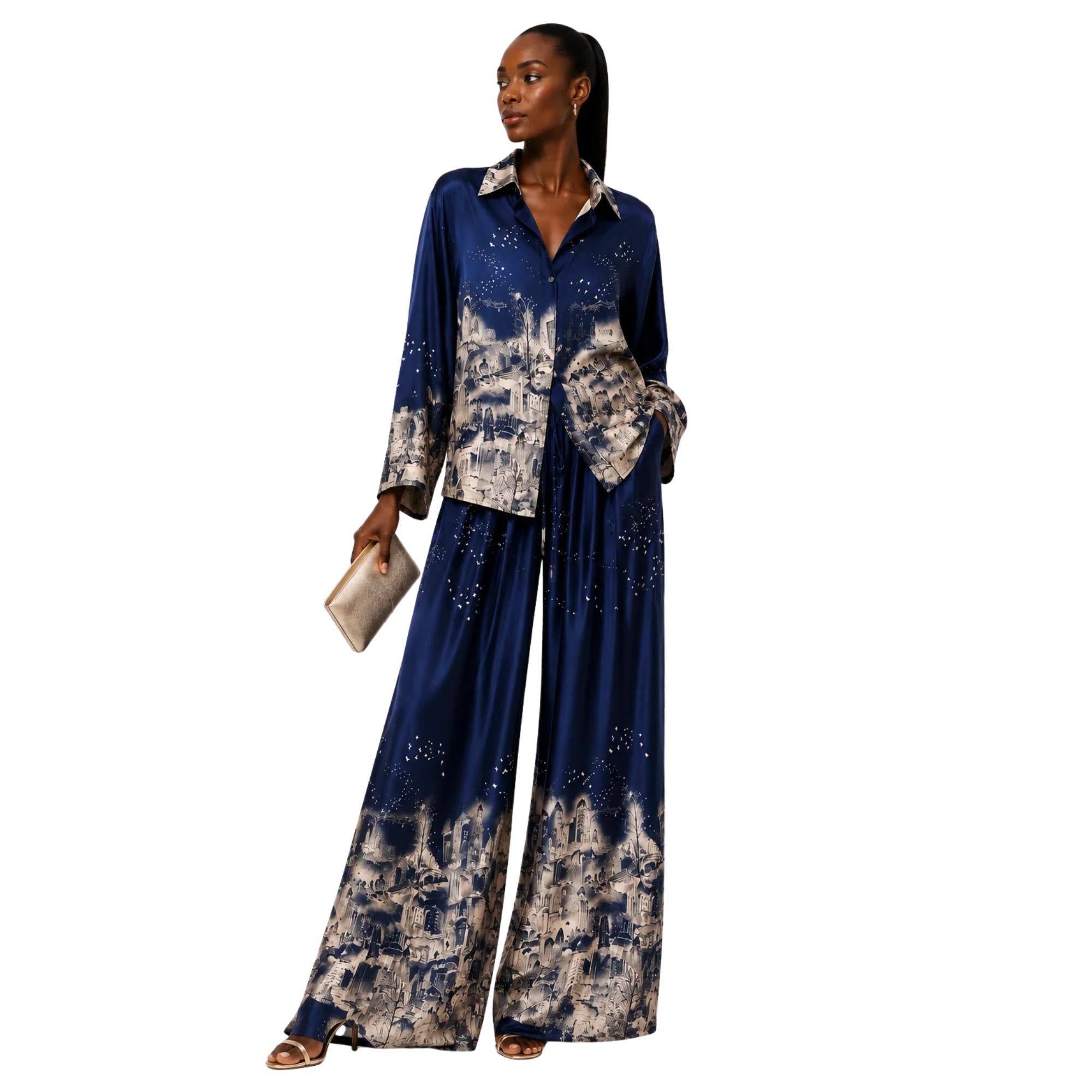 CITY SKETCH CO-ORD SET زوج (SHIRT & TROUSERS قميص وبنطلون) “ATELIER”