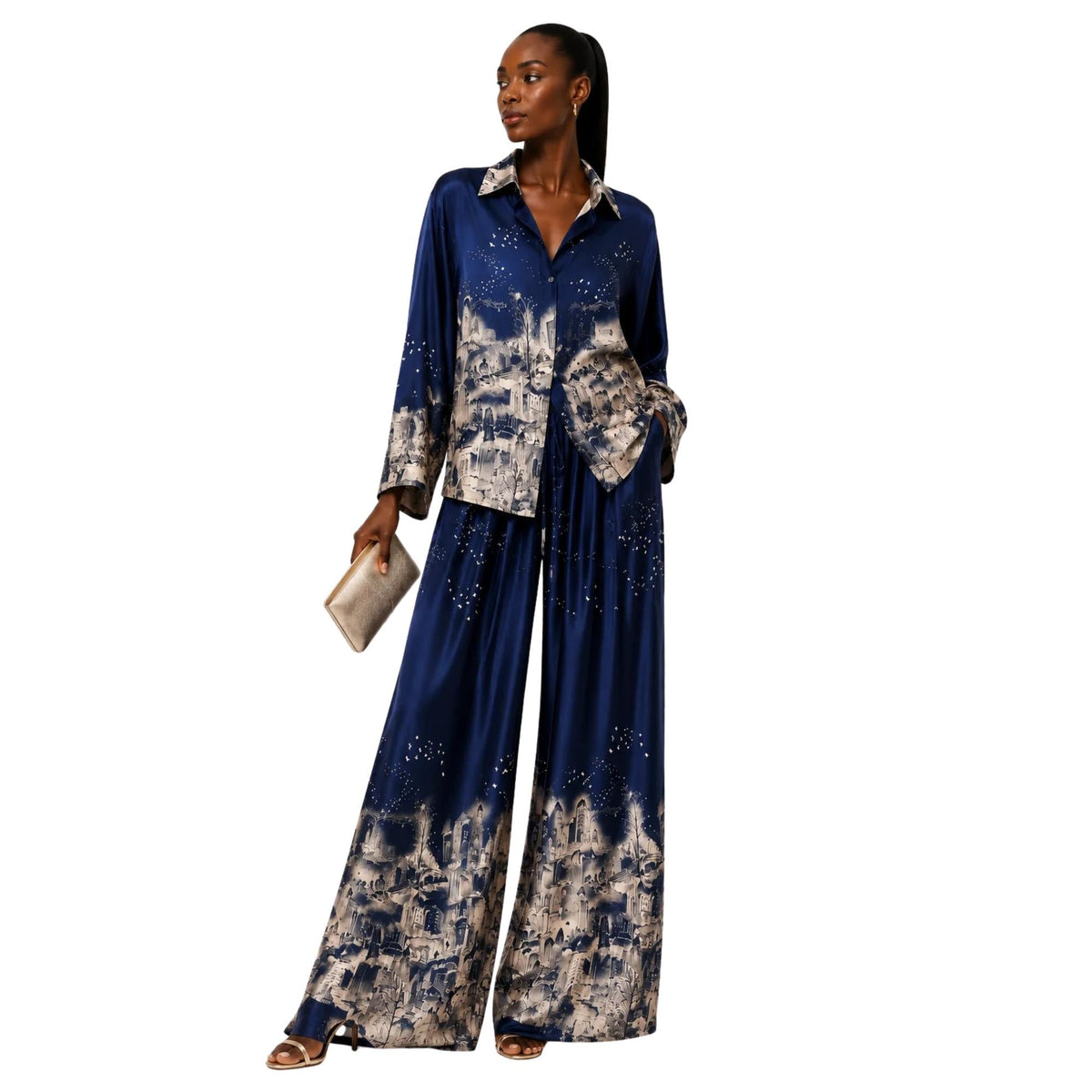 CITY SKETCH CO-ORD SET زوج (SHIRT & TROUSERS قميص وبنطلون) “ATELIER”