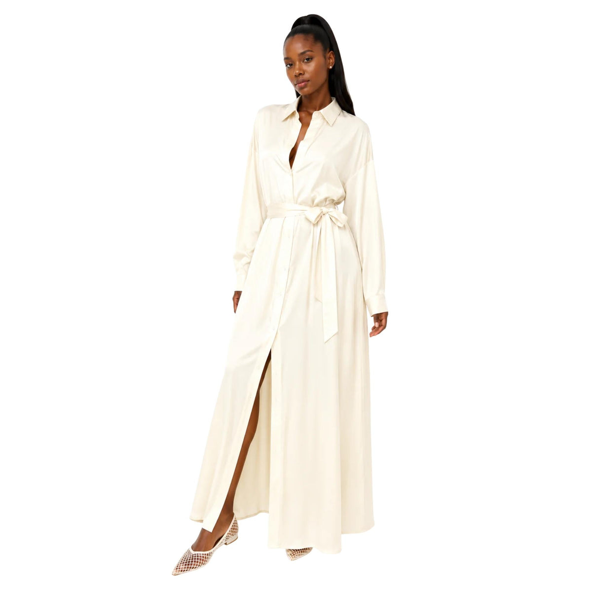CLASSIC BELTED SHIRT DRESS فستان “THE SIGNATURE”