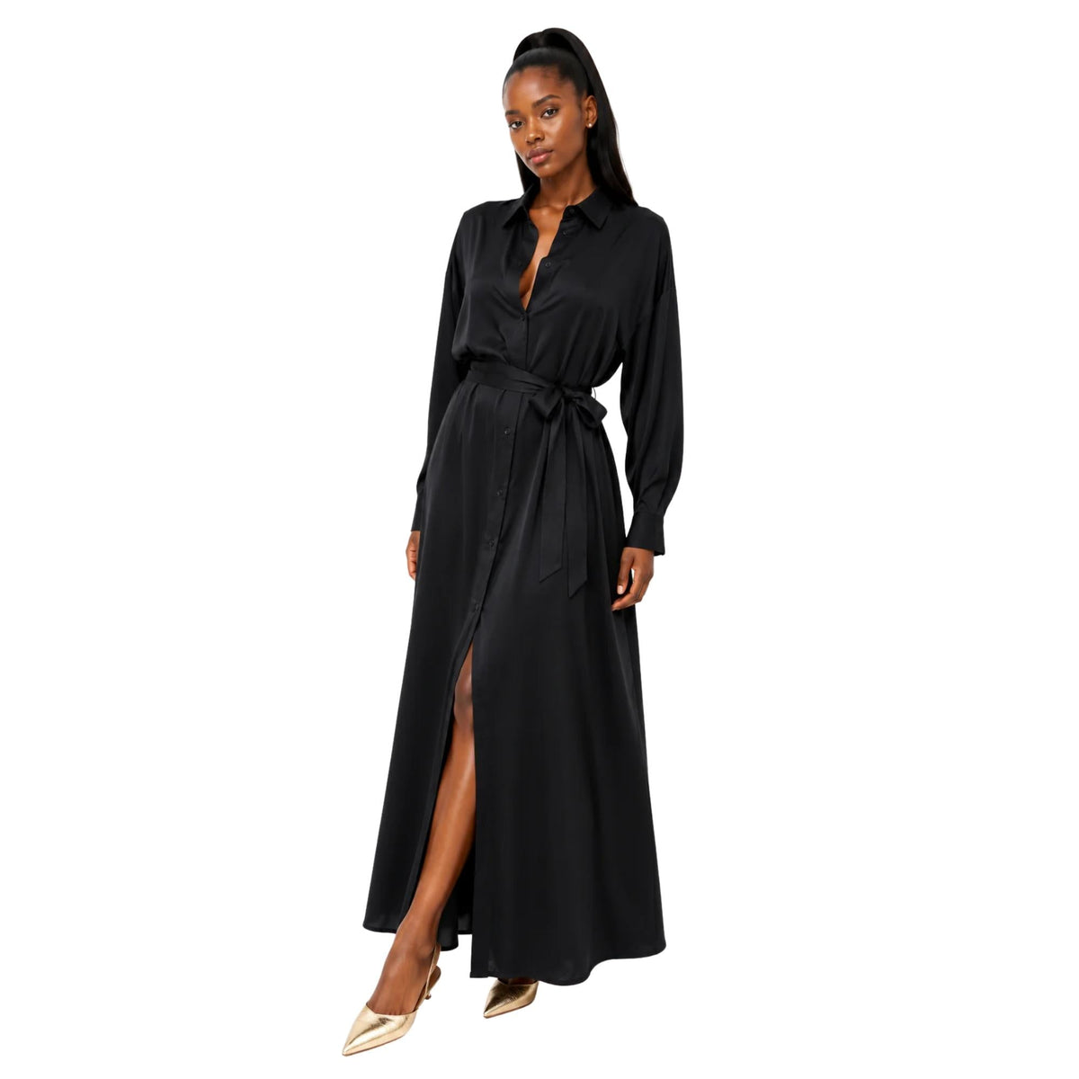 CLASSIC BELTED SHIRT DRESS فستان “THE SIGNATURE”