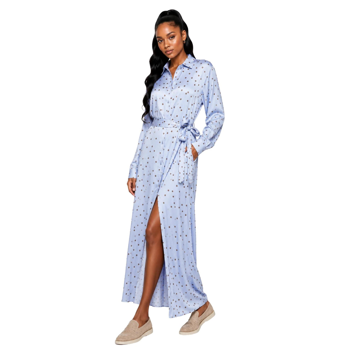CLASSIC SHIRT DRESS فستان “LUNA DOT”