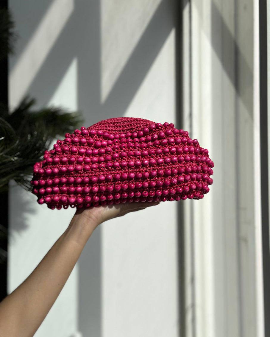 Clutch Bag Pink & Pink Beads