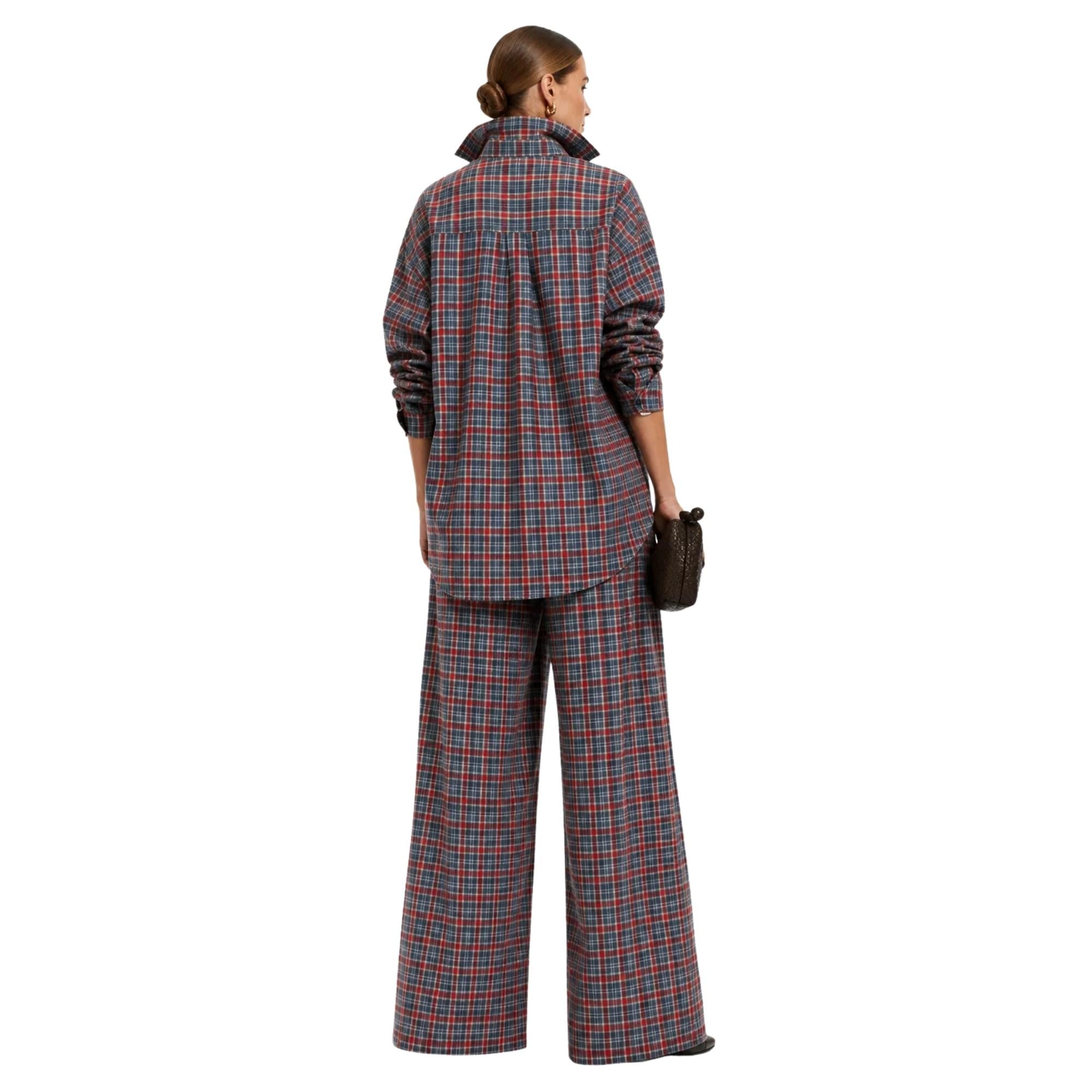 CONTRAST CHECK CO-ORD SET زوج (SHIRT & PANTS قميص وبنطلون) “JANE EYER"