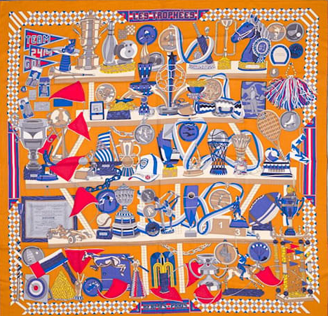 Hermes Cashmere & Silk 140cm Les Trophees Scarf