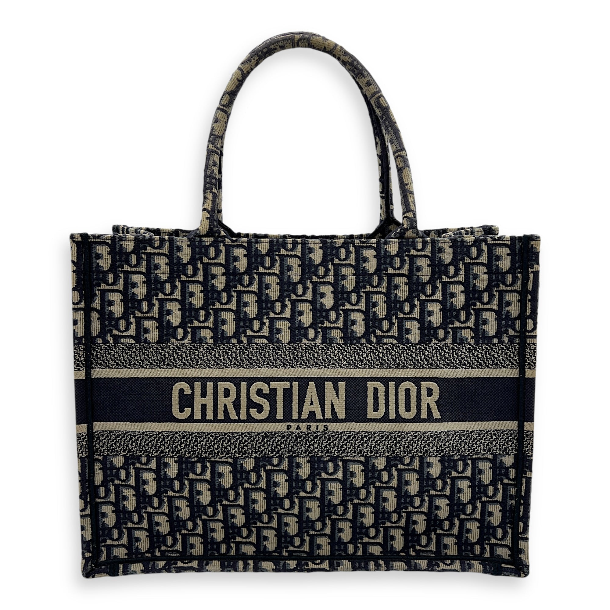 Dior Book Tote Top Handle Bag Medium Blue in Jacquard S2411-002261AN