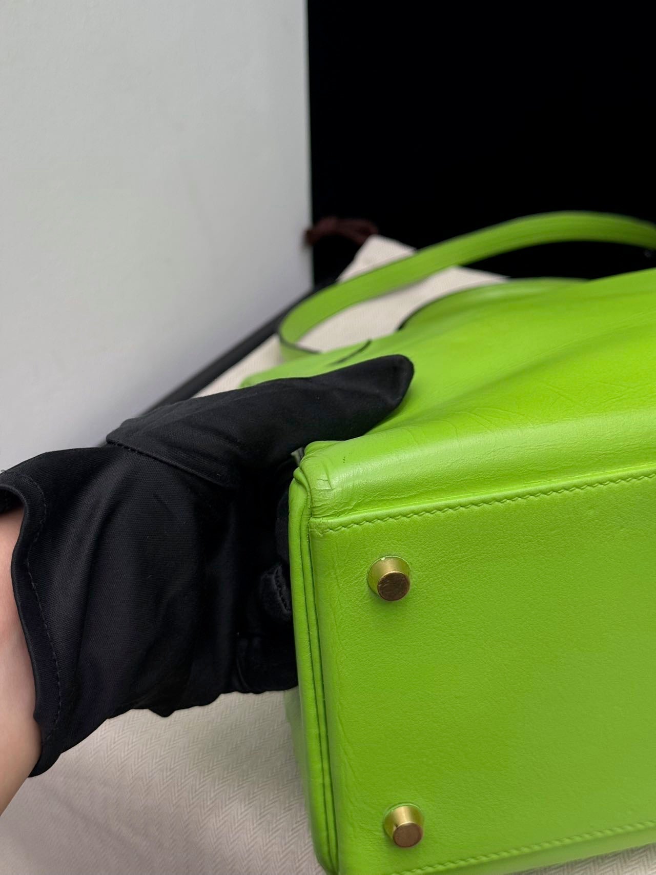 Hermès Kelly 35 Green GHW Square B