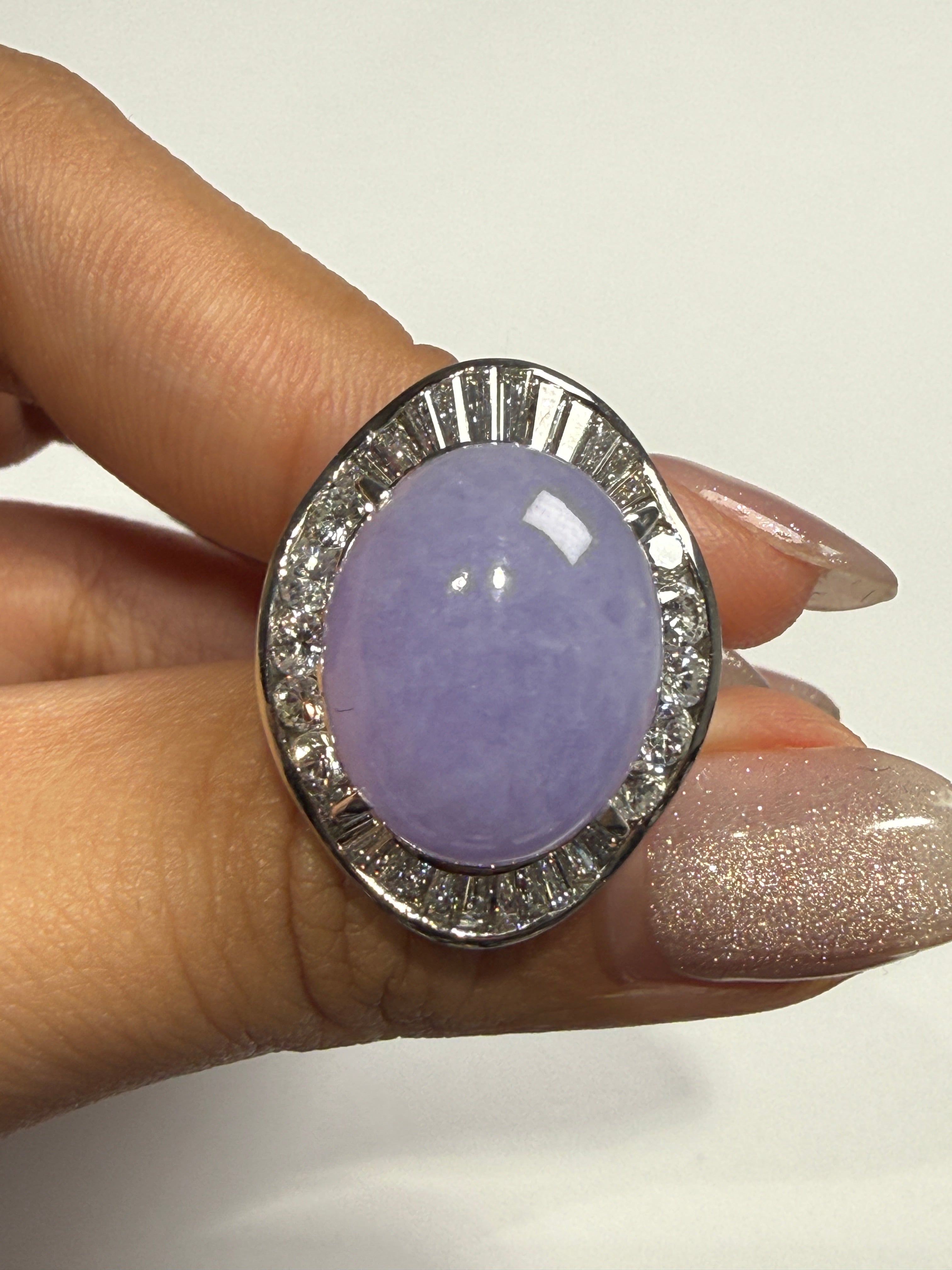 Lavender Jadeite Ballerina Ring US 8 9816 JJC9031