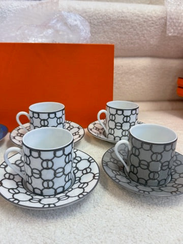 Hermès H Déco Saucer Set 12 Pieces