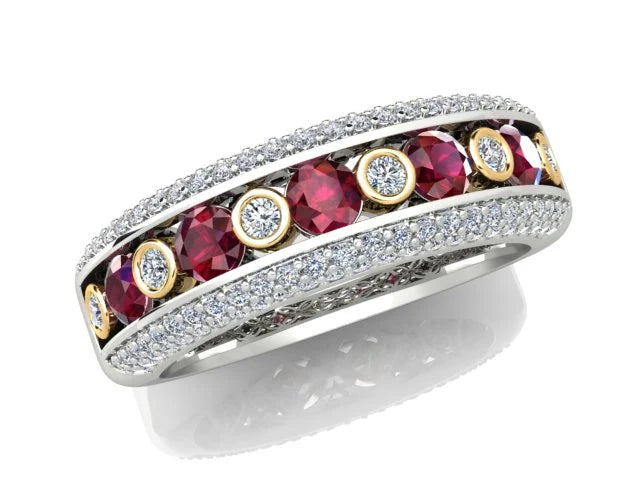 0.62ct Burmese Ruby and 0.40ct Diamond Ring in 18K White Gold