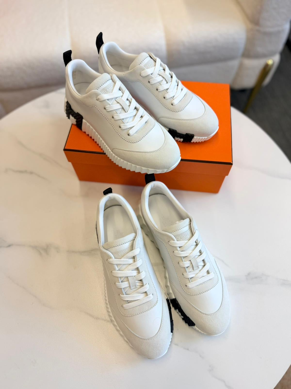 Hermès H Logo White Sneakers