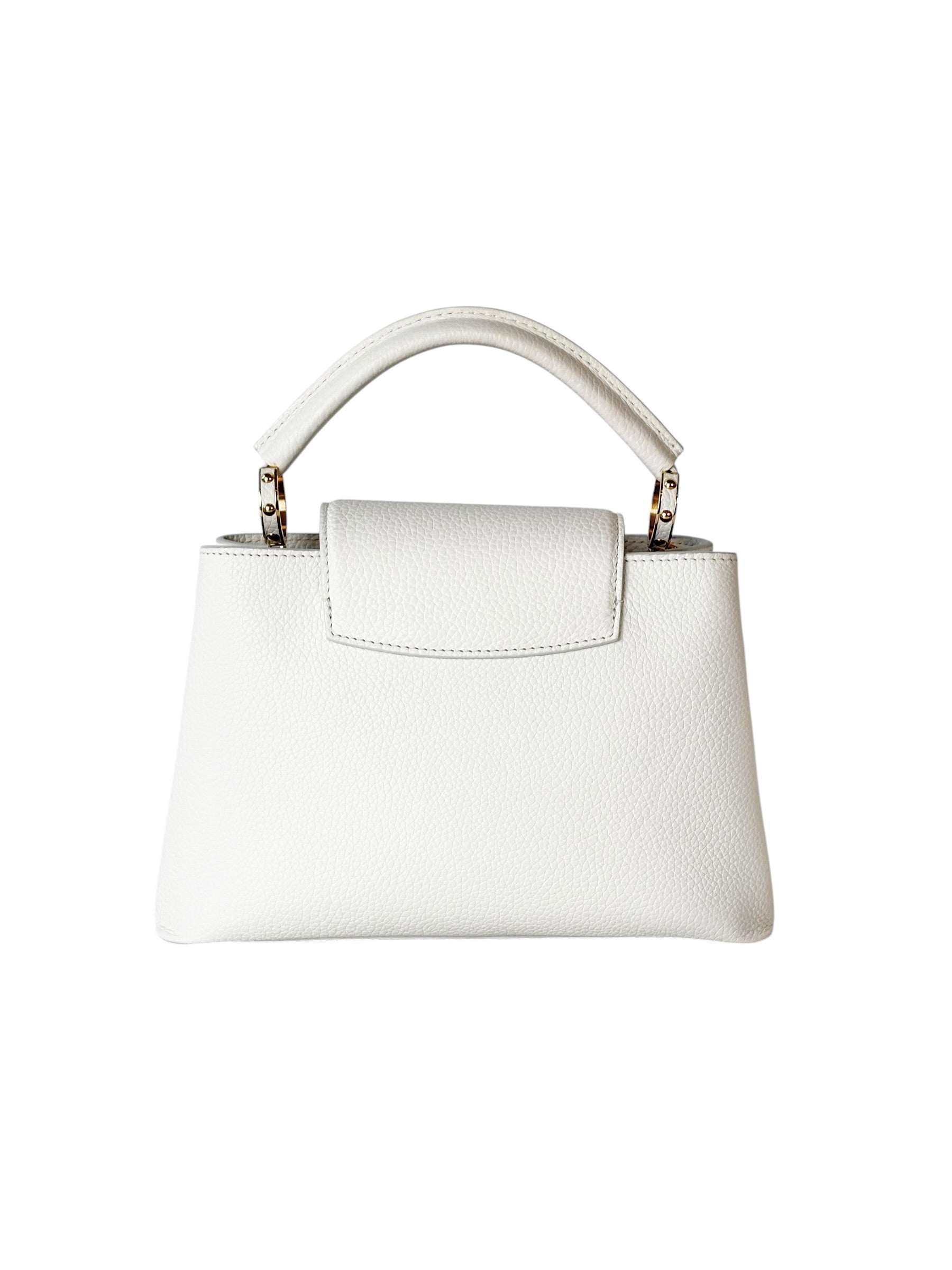 Louis Vuitton White Capucines MM 31cm Bag