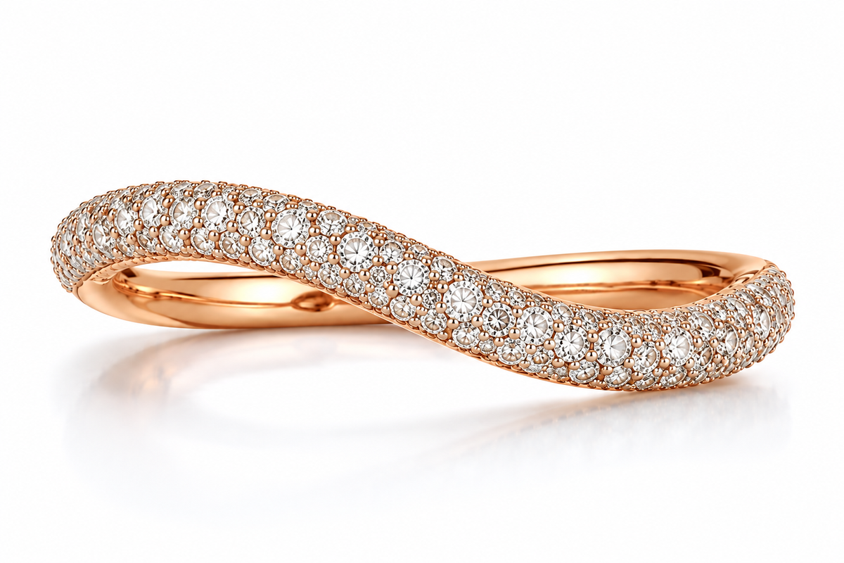 18k Sugar Dust Colored Stack Ring SETTING ONLY SABSET070