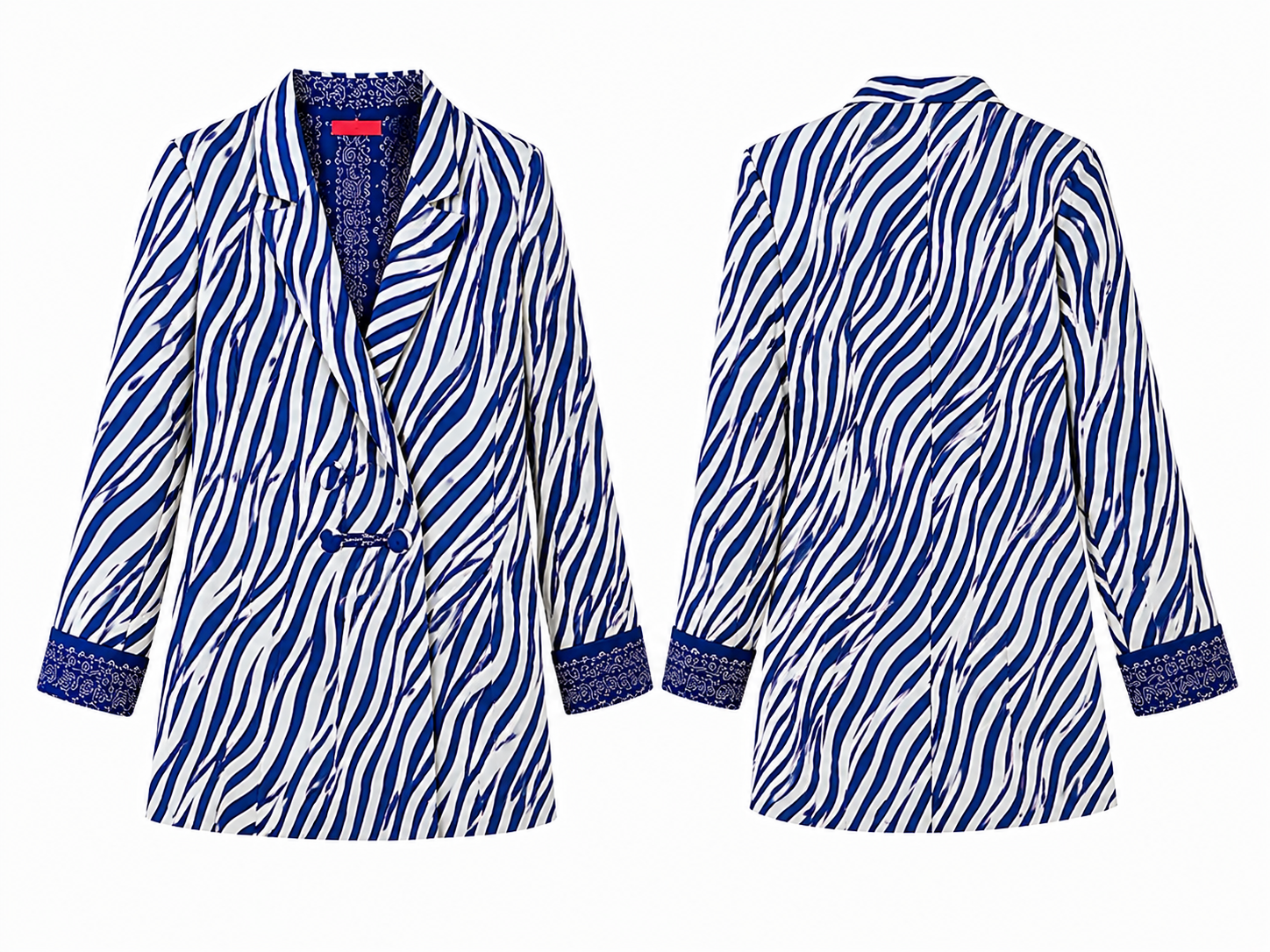 JACKET JUSTIN ZEBRA CREPE BANDANA NAVY LINING MCL13123