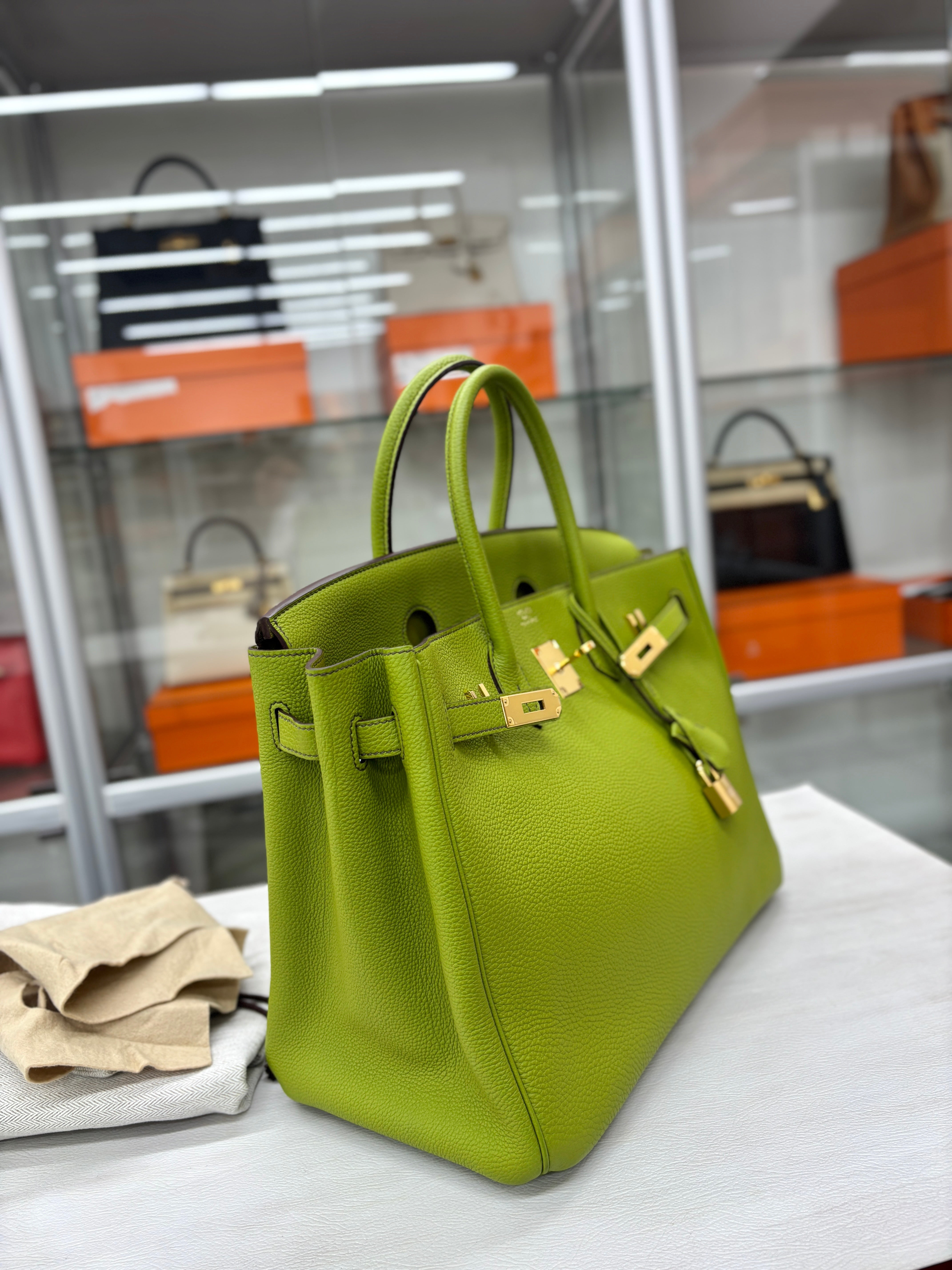 Hermès Birkin 35 Vert Anis Togo GHW