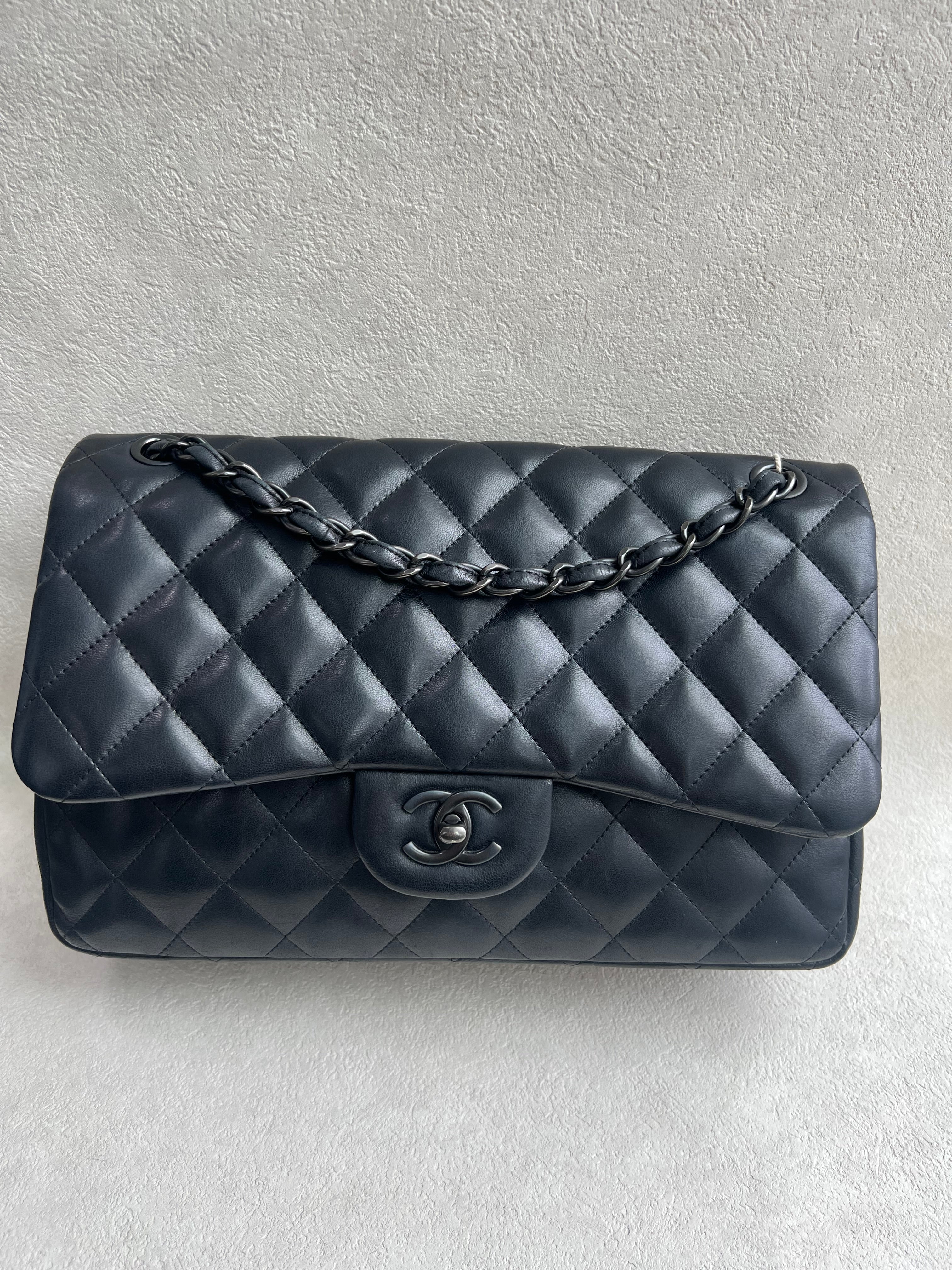 Chanel Timeless Classic Flap Lambskin Jumbo So Black