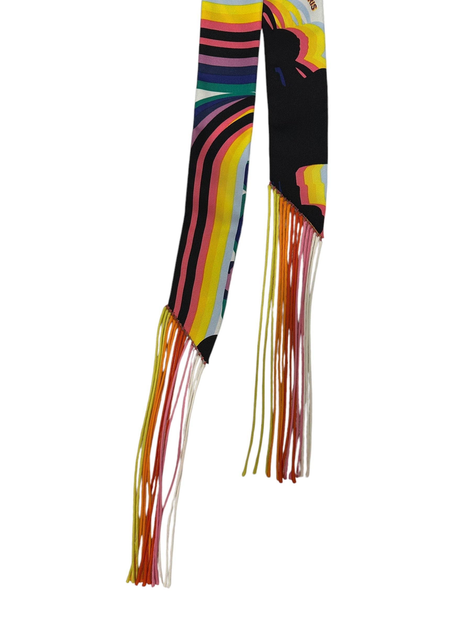 Hermes Coloured Au Bloch Fringe Twilly