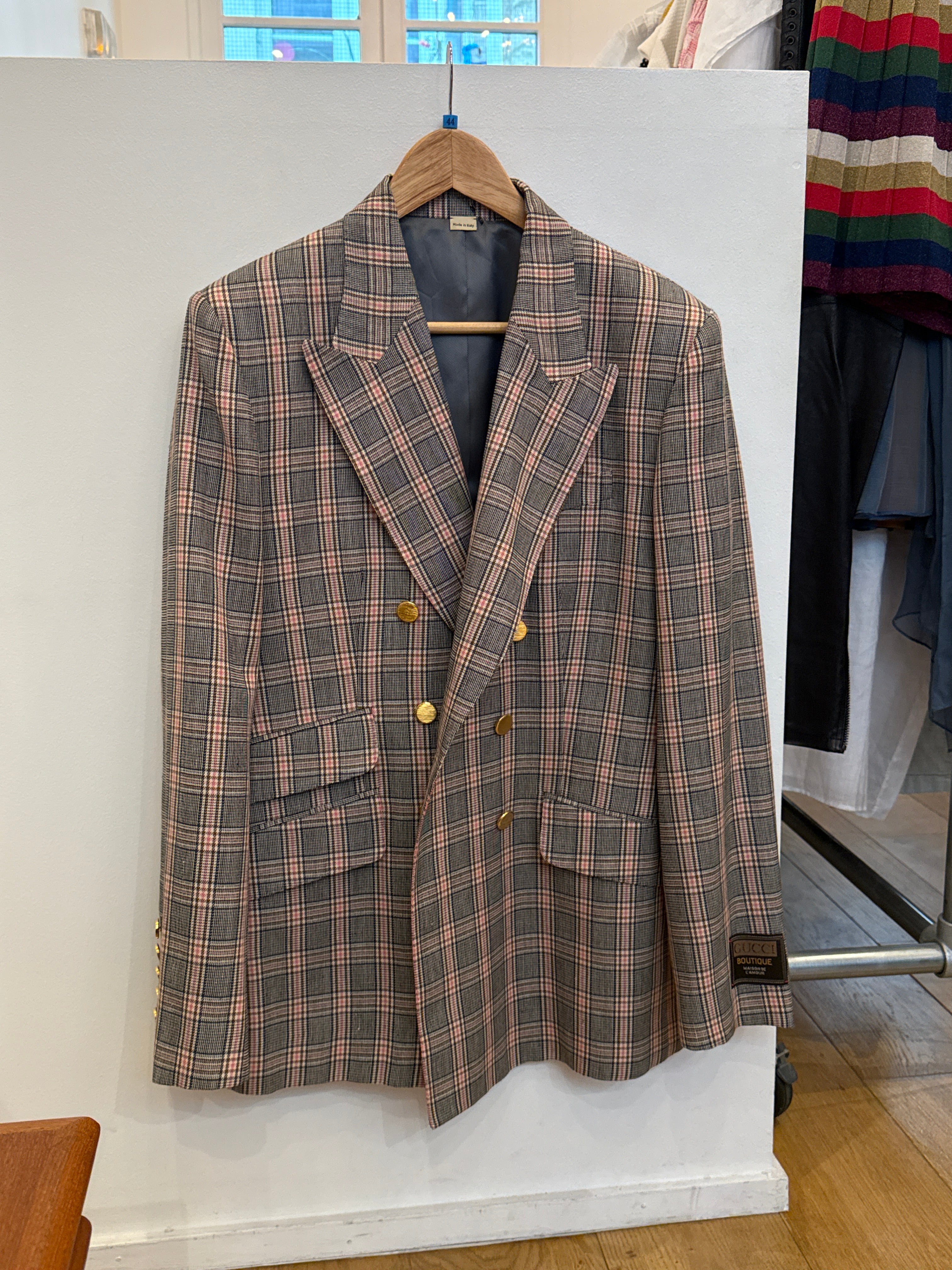 Gucci Prince of Wales grey and pink jacket AGC3658