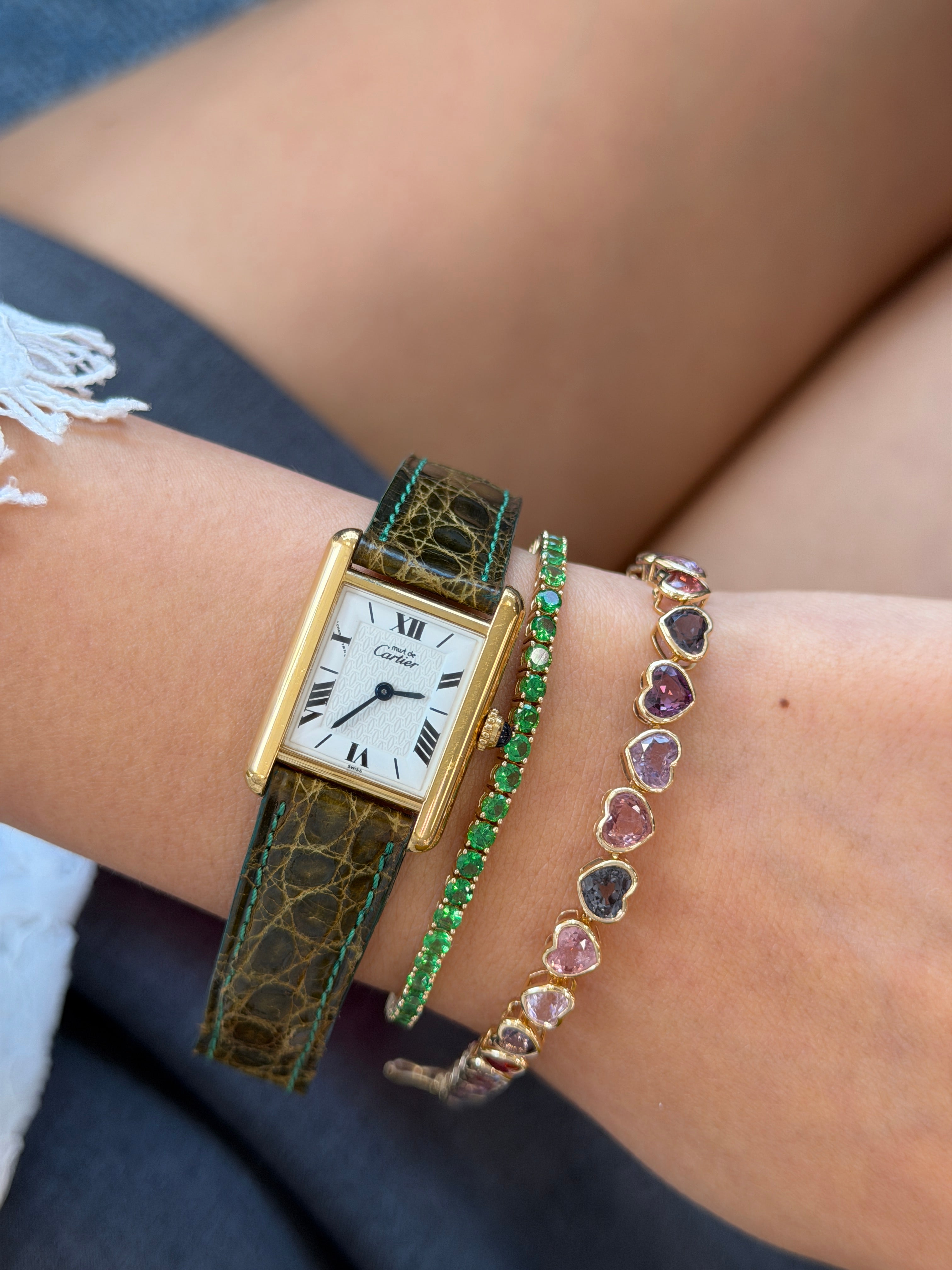 SEN BY SANDY TSAVORITE TENNIS BRACELET YG AVCHK470