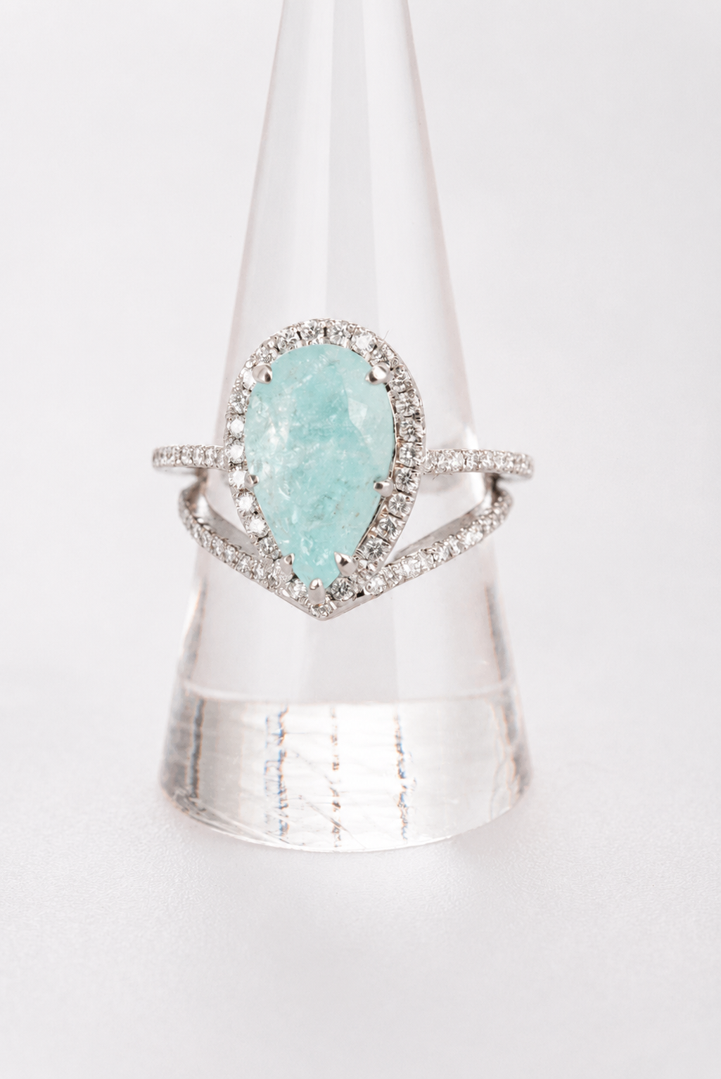 Paraiba 6.57ct Blue Platinum Ring ALC4362