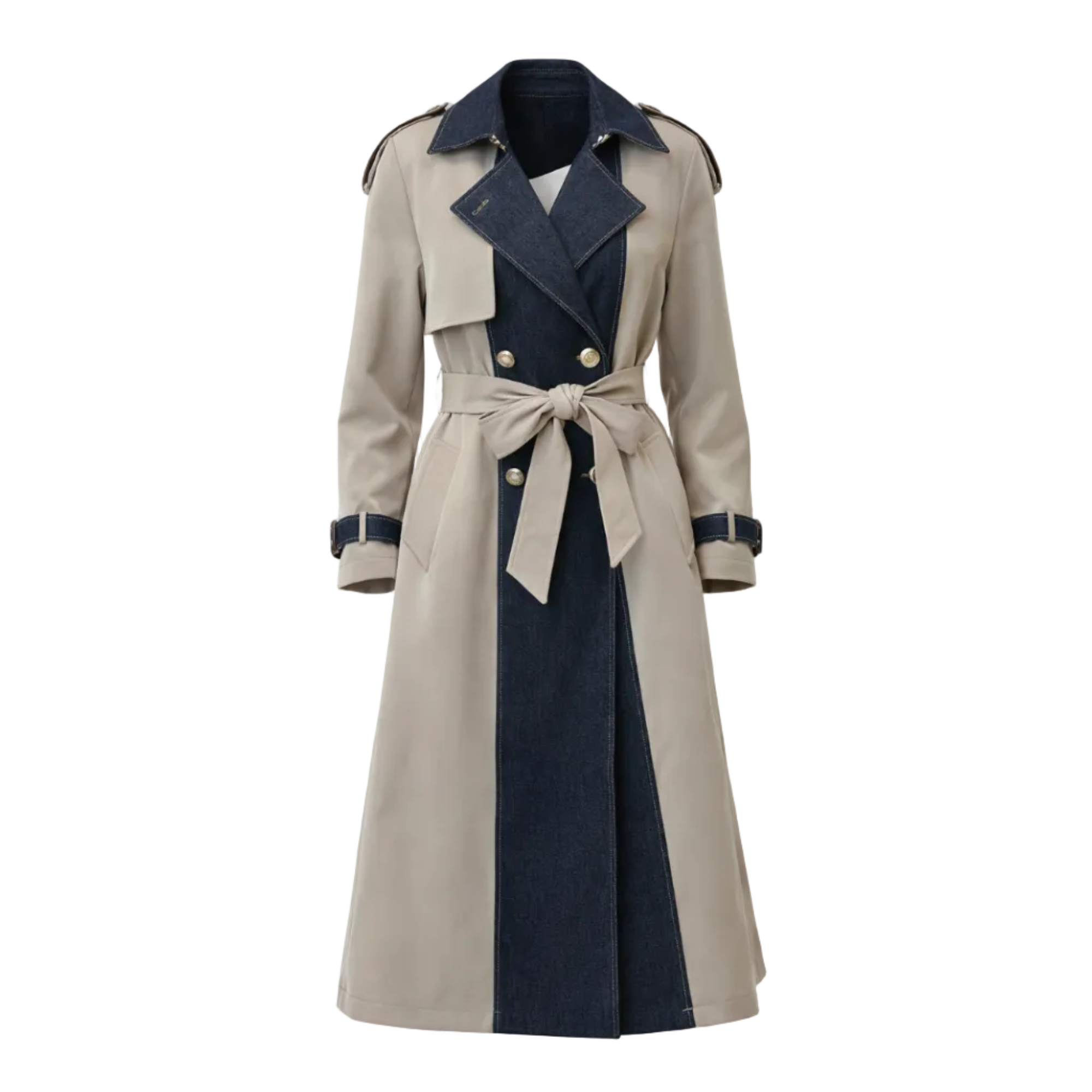 DENIM TRENCH COAT (معطف)"PAOLA"