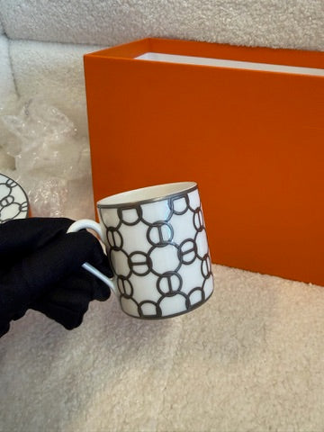Hermès H Déco Saucer Set 12 Pieces