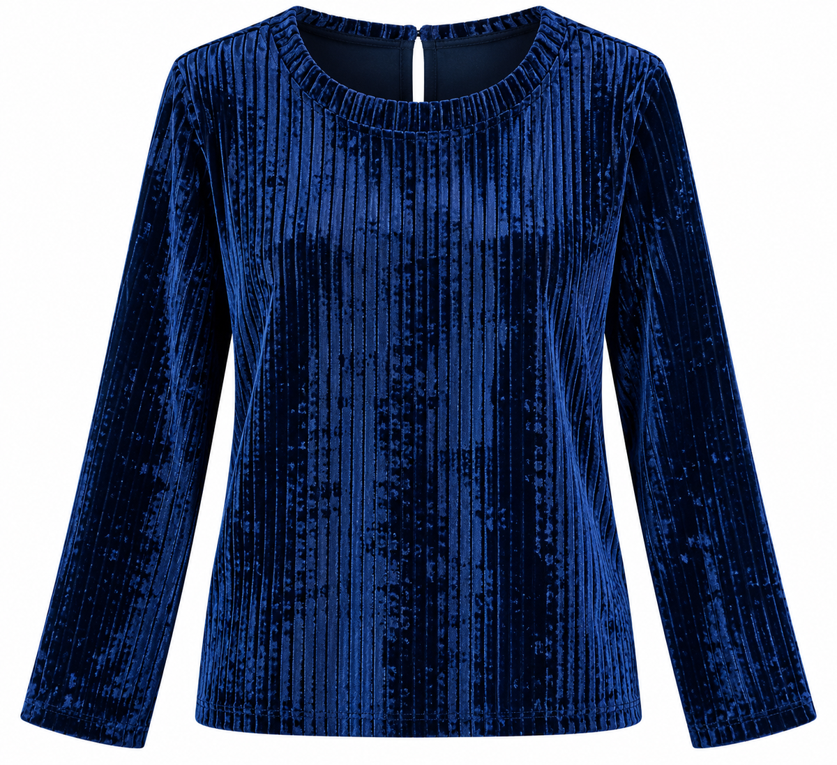 SHIRT VIOLETTE PLEATED VELVET NIGHT BLUE MCL13608