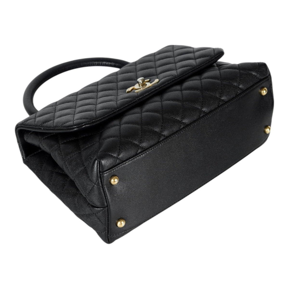 Chanel Black Medium Coco Handle Bag with GHW - Full Set