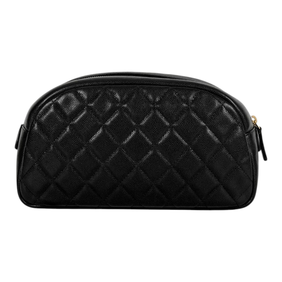 Chanel Black Double Zip Pouch Bag in Caviar