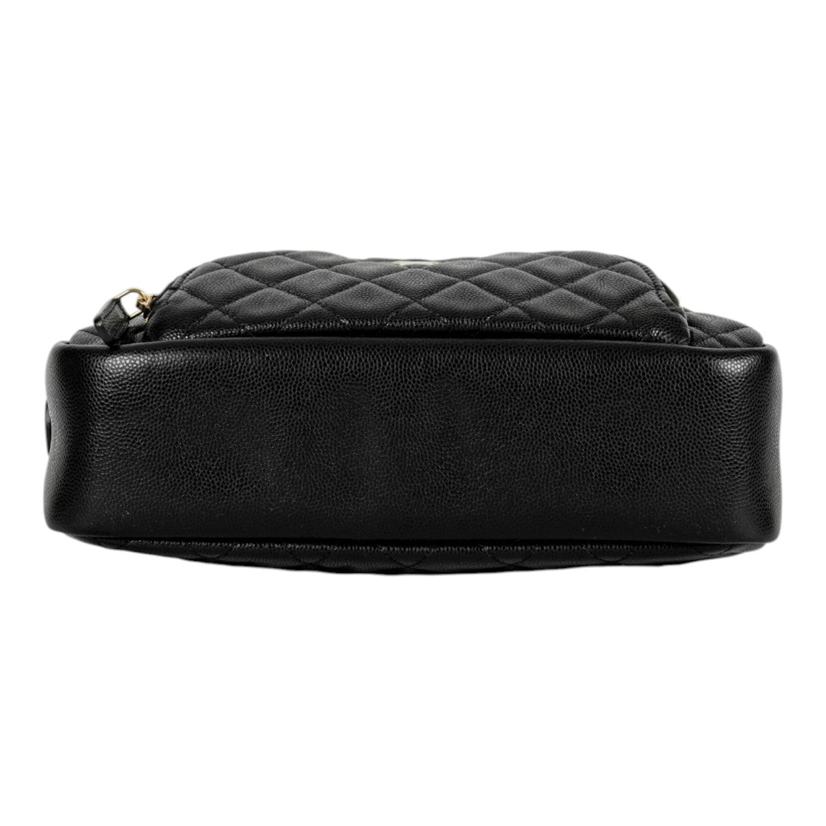 Chanel Black Double Zip Pouch Bag in Caviar