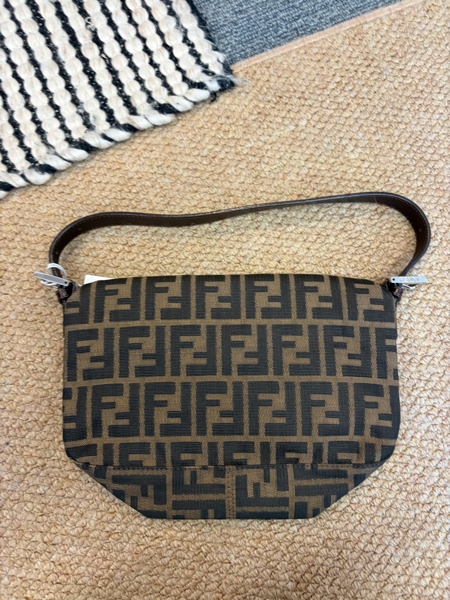 Fendi Baguette Canvas Shoulder Bag