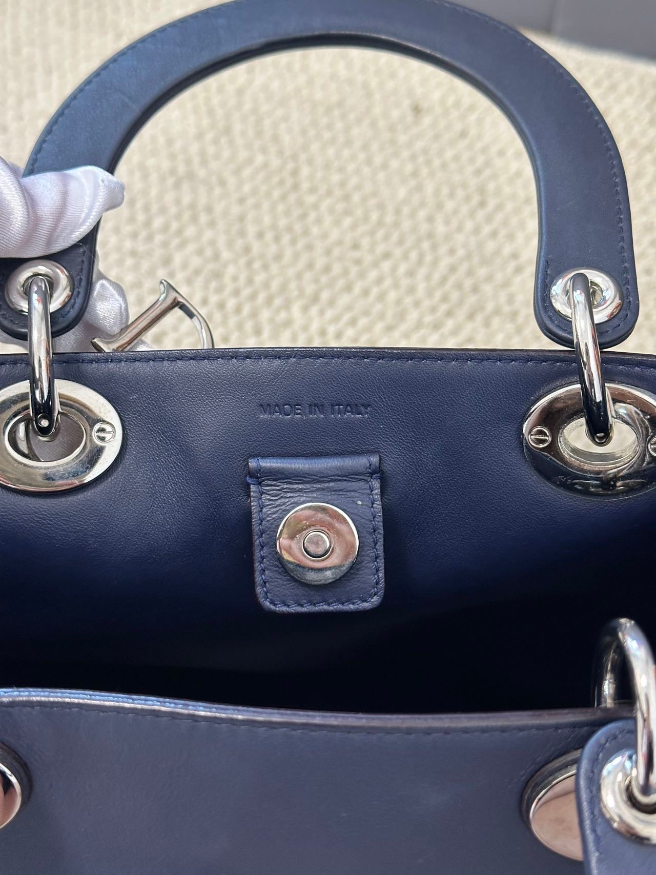 Dior Diorissimo VIP Tote - Navy Calfskin with Palladium-Finish Hardware