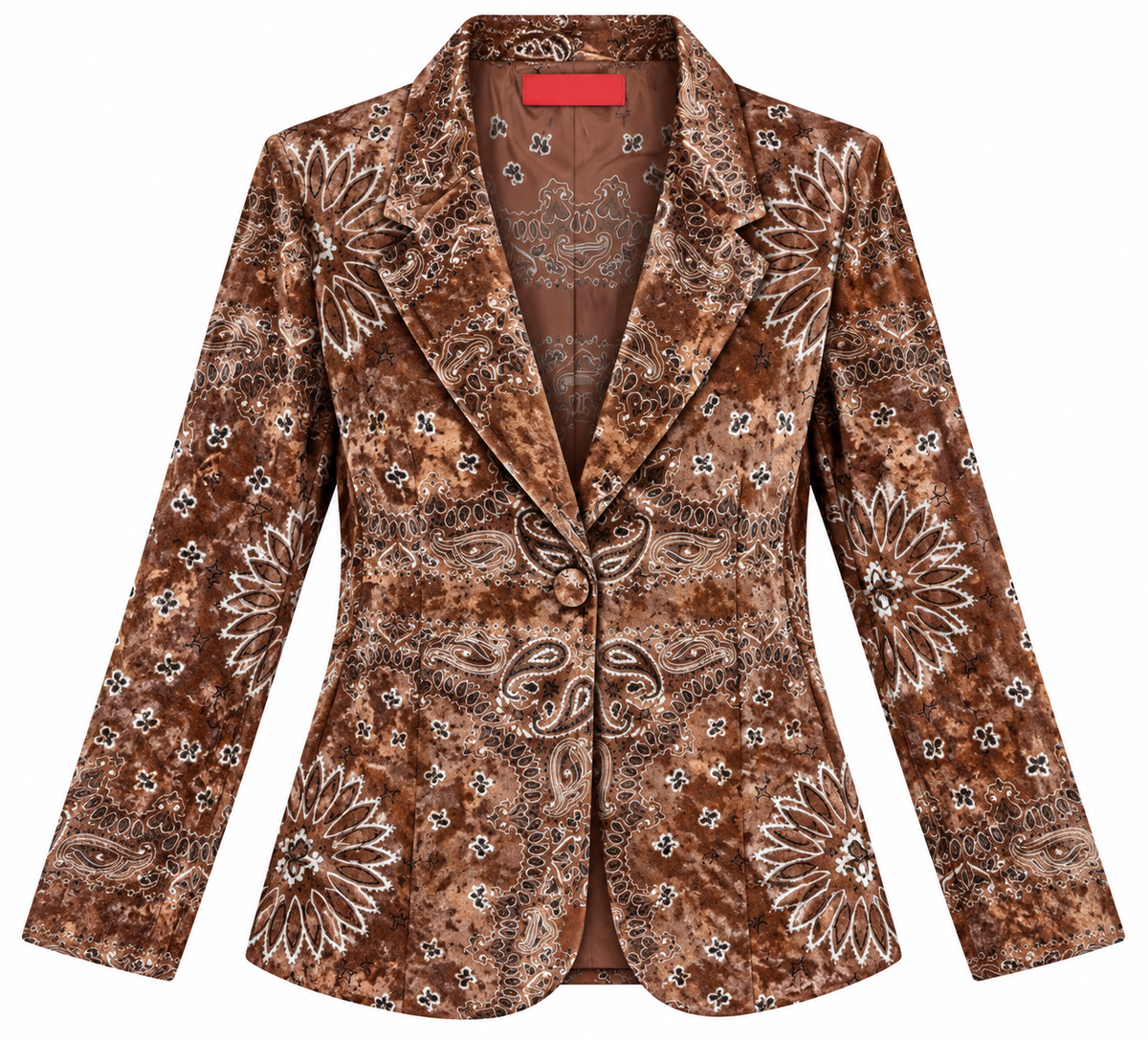 JACKET JUSTY BROWN VELVET BANDANA MCL13545