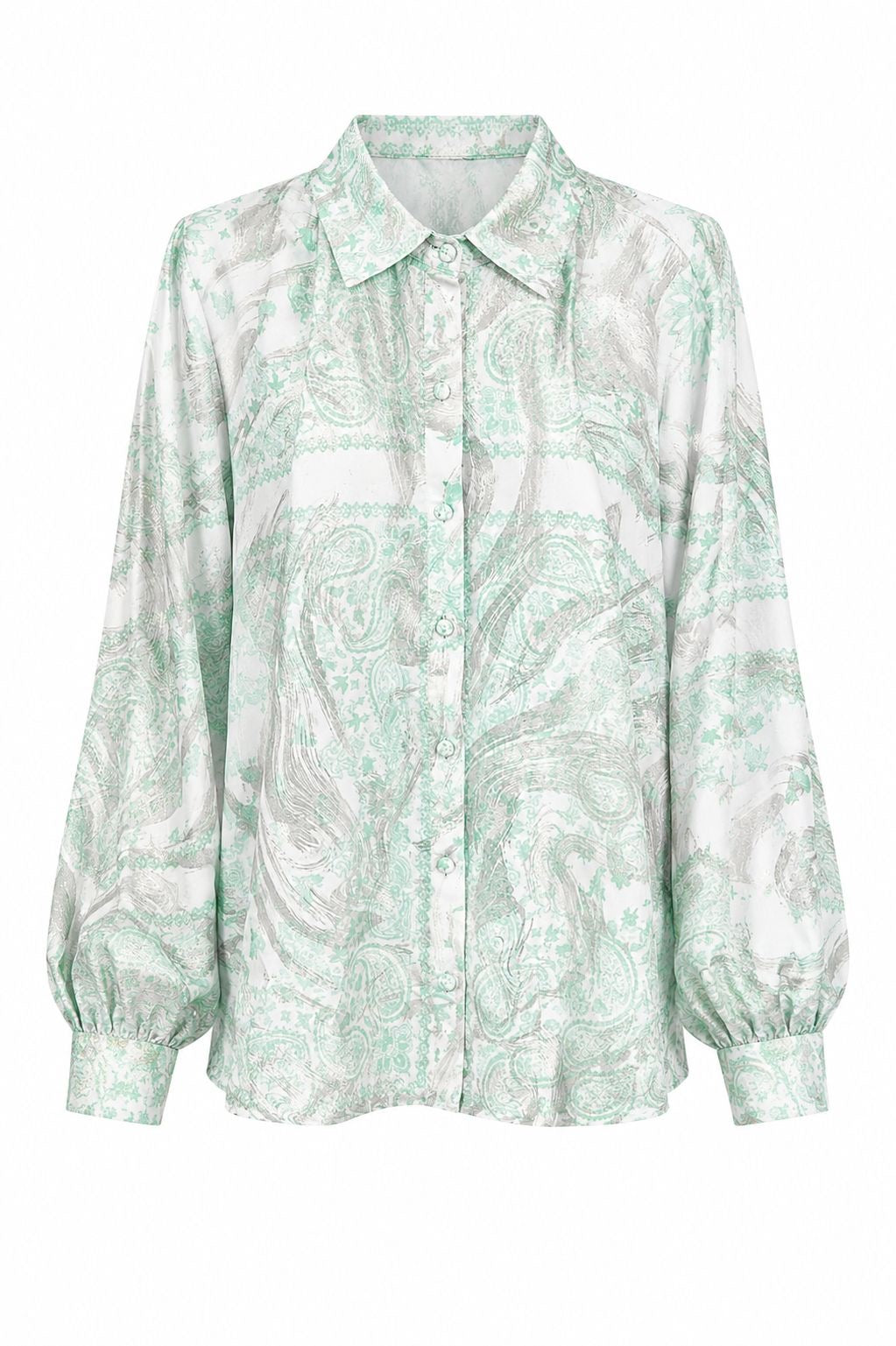 SHIRT KAREY SQUARE BANDANA LIGHT GREEN WAVE SILK MCL12104