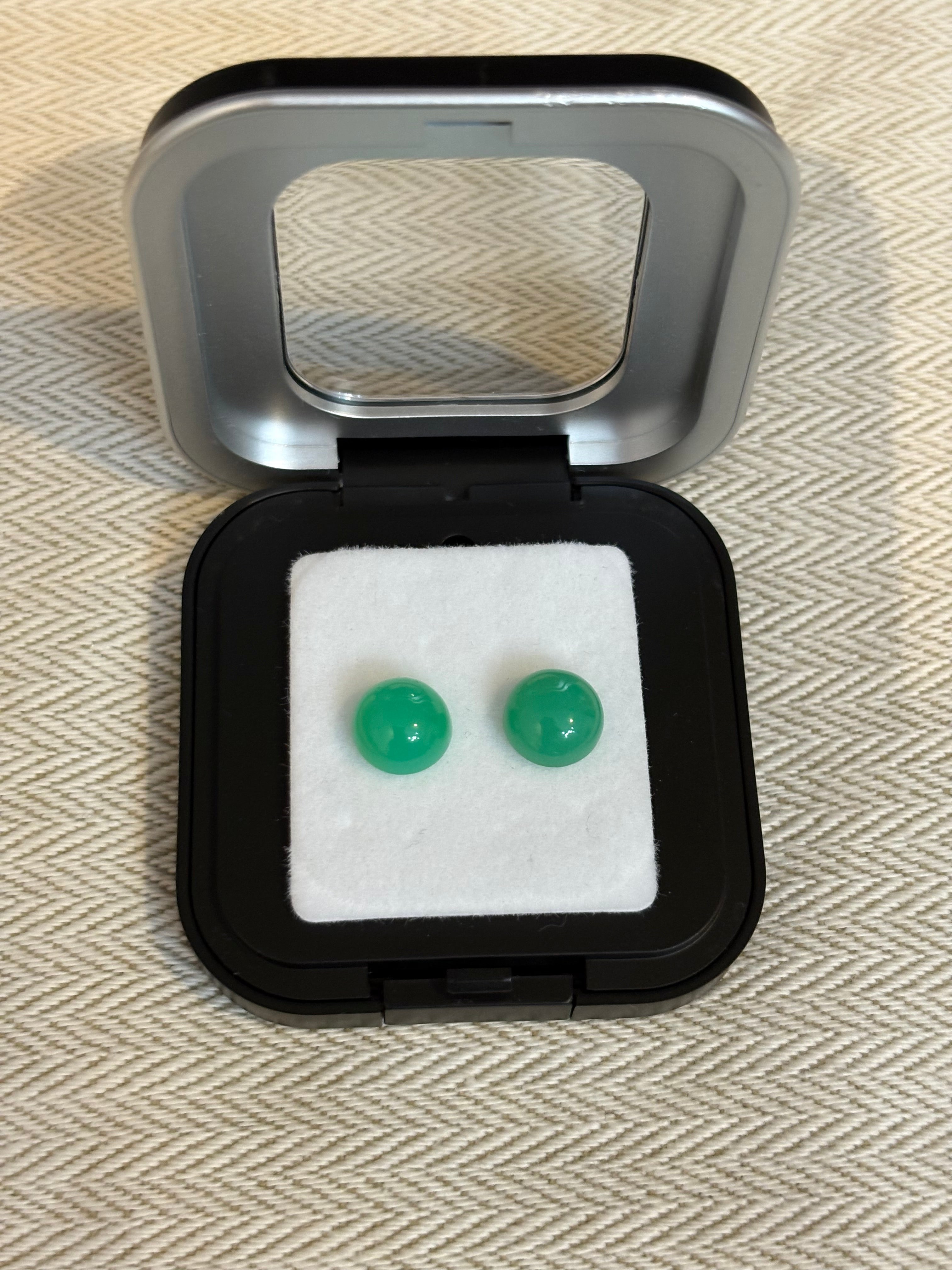 4.35ct Fine Chrysoprase Round PAIR THAIC0446