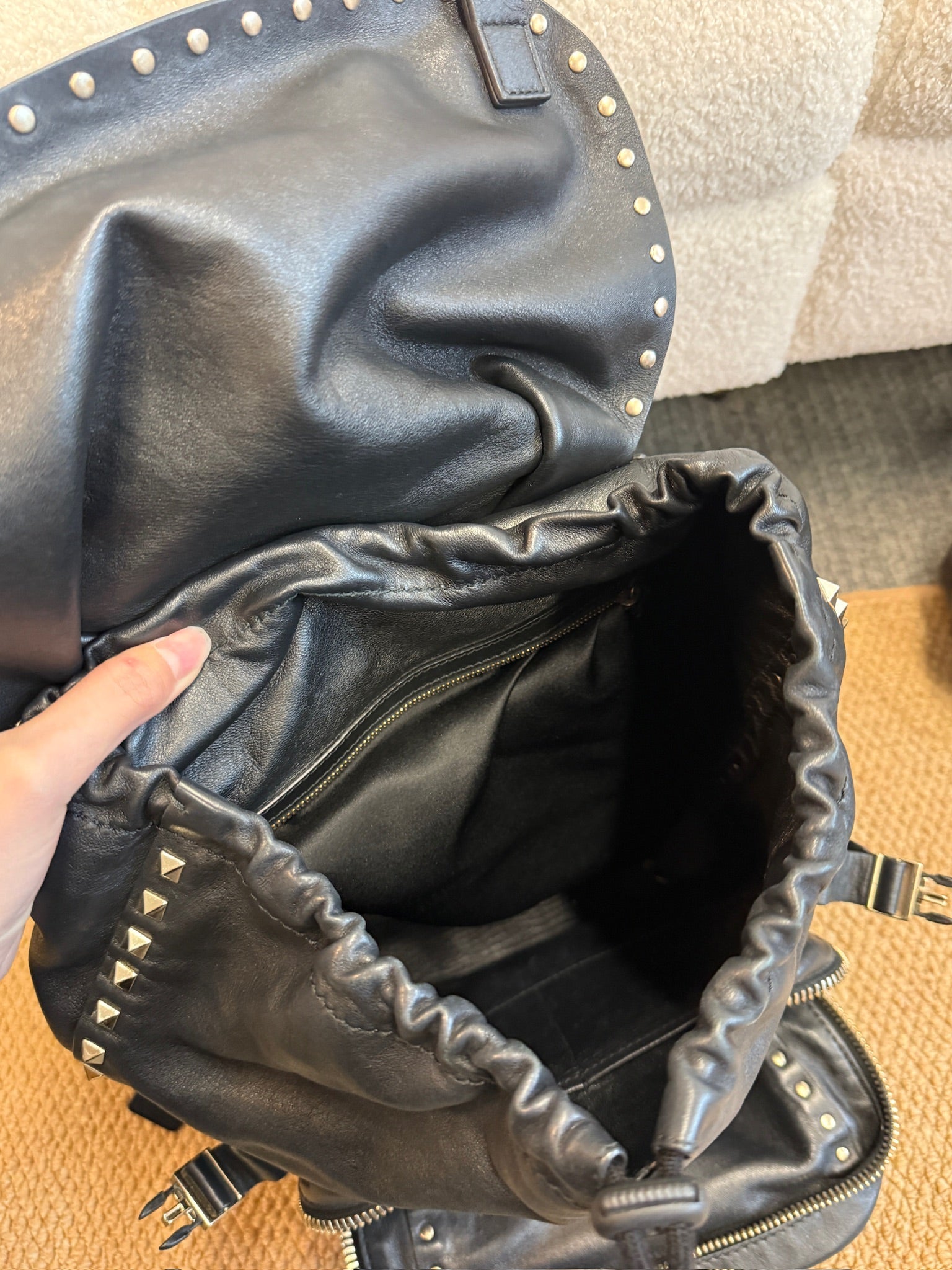 Valentino Garavani Rockstud backpack crafted in black leather