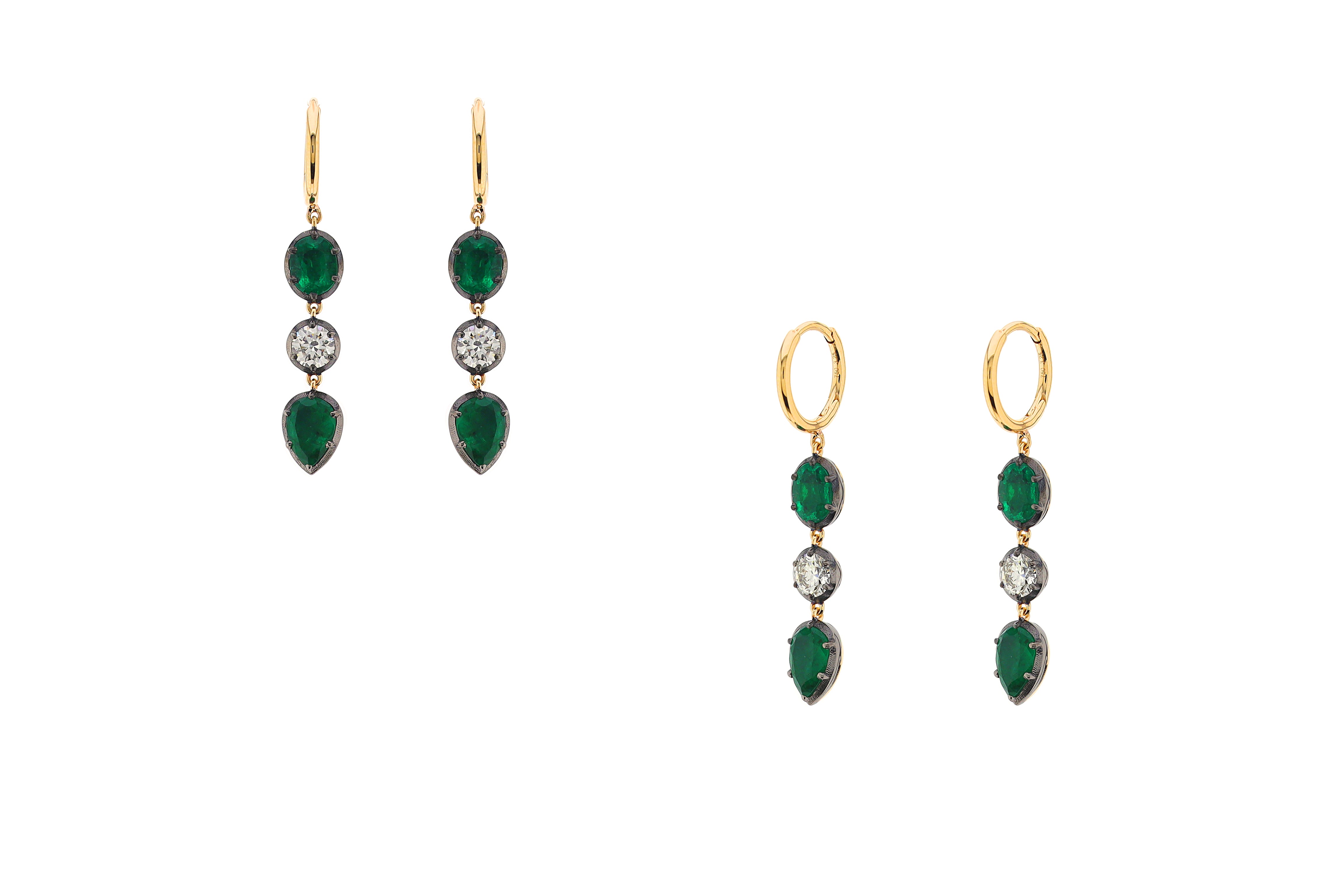 2.89ct WH SD (G-H/VS-SI) EMERALD PEAR EARRINGS E8406