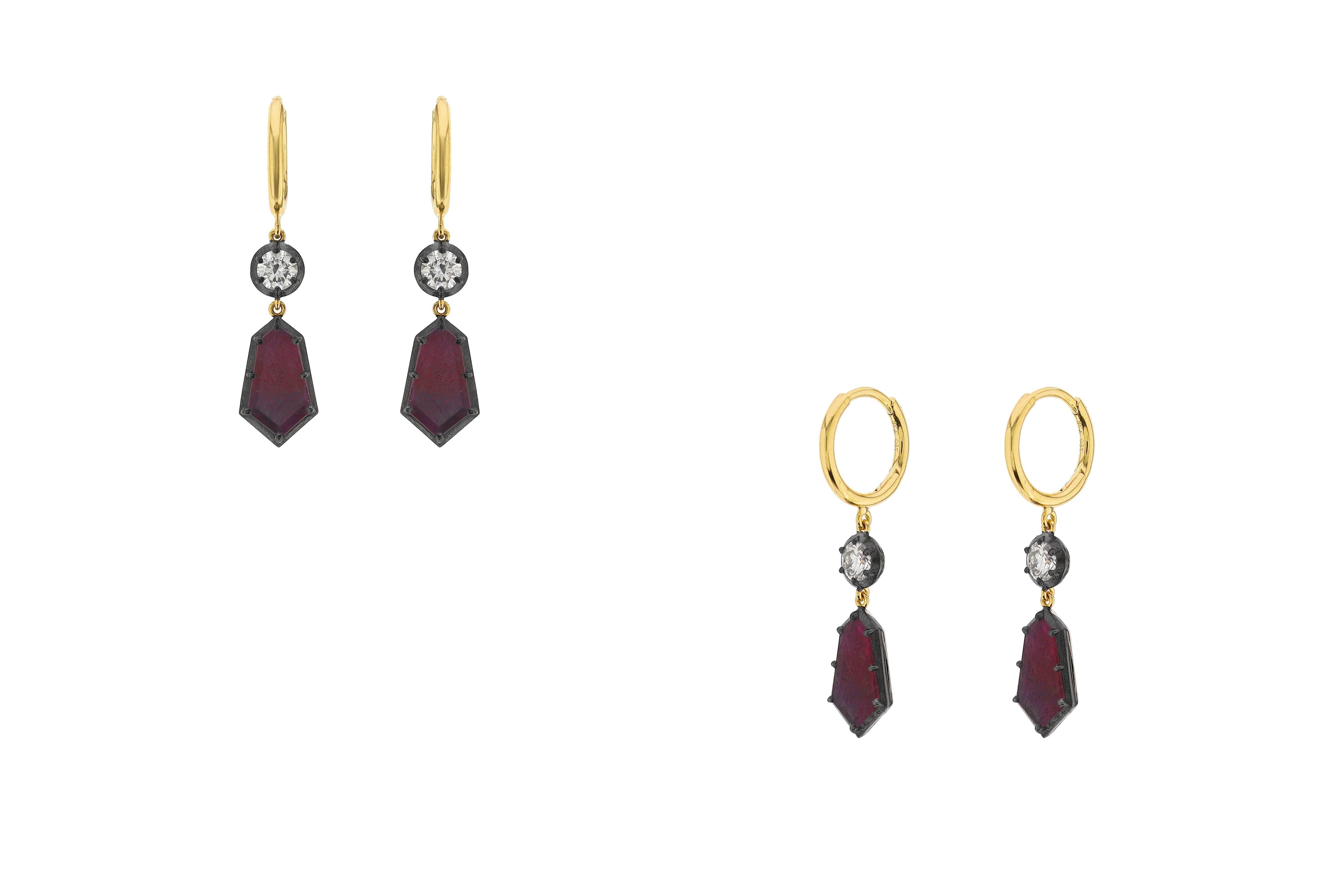 2.38ct WH SD (G-H/VS-SI) RUBY KITE (BH) EARRINGS E8445
